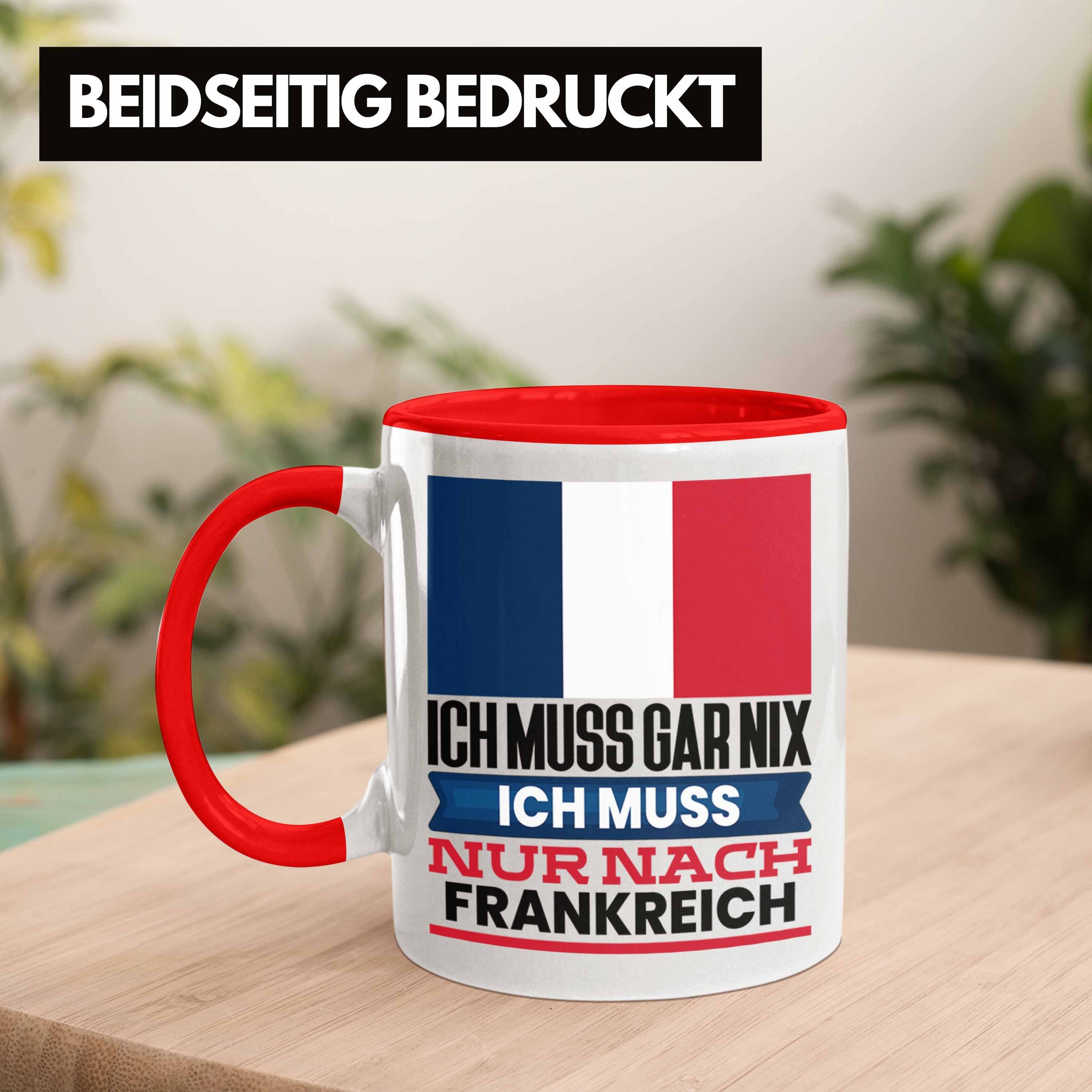 Geschenkidee Rot Trendation Tasse Tasse Geschenk für Franzosen Geburtstag Frankreich Urlaub