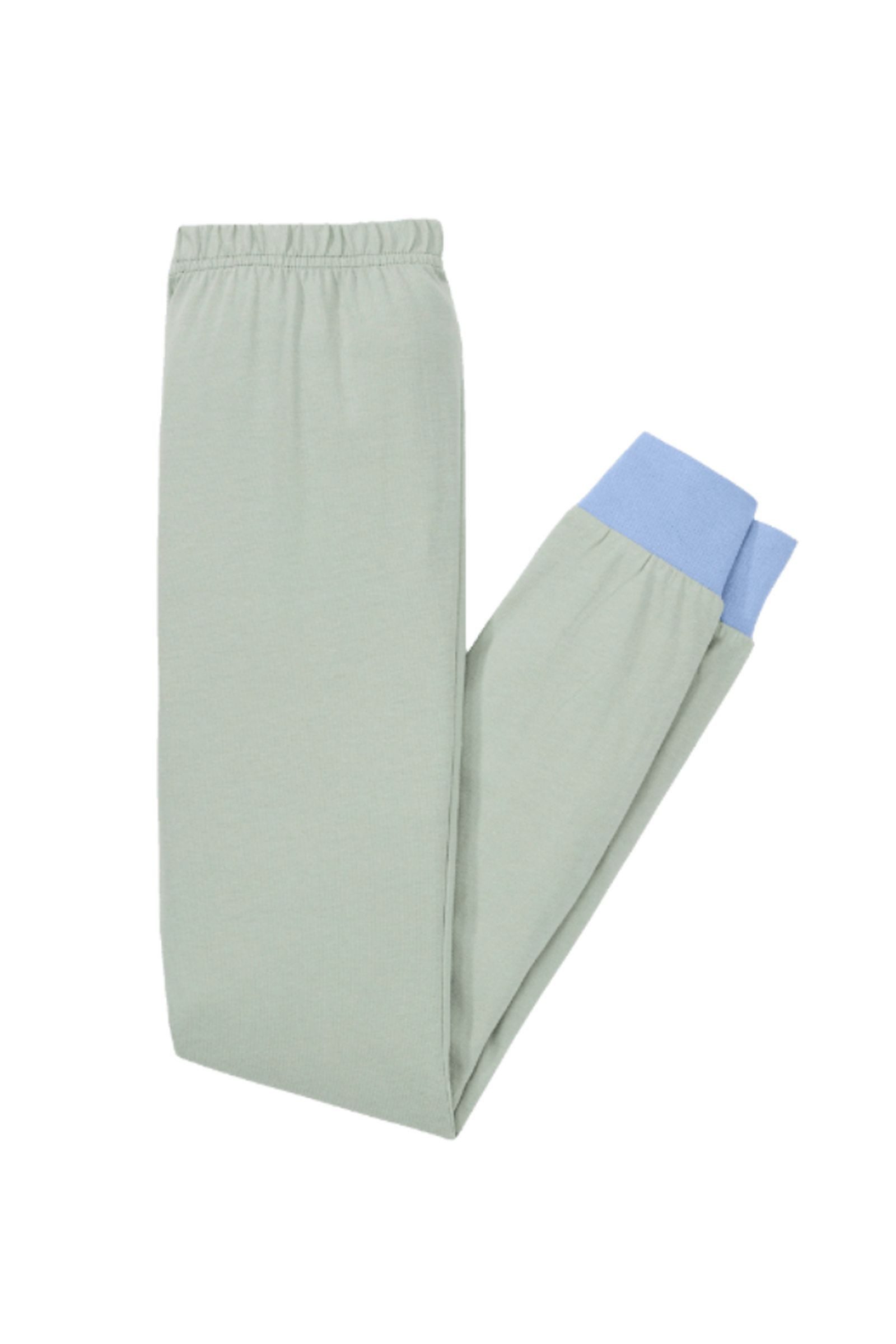 Lily & Dan Pyjama Jungen Pyjama Set lange Schlafhose + langarm Oberteil Grün 134-140 (Schlafhose + Oberteil, 2 tlg., Pyjama Set) Wärmender Stoff, Hautfreundlich – Bild 3 von 3