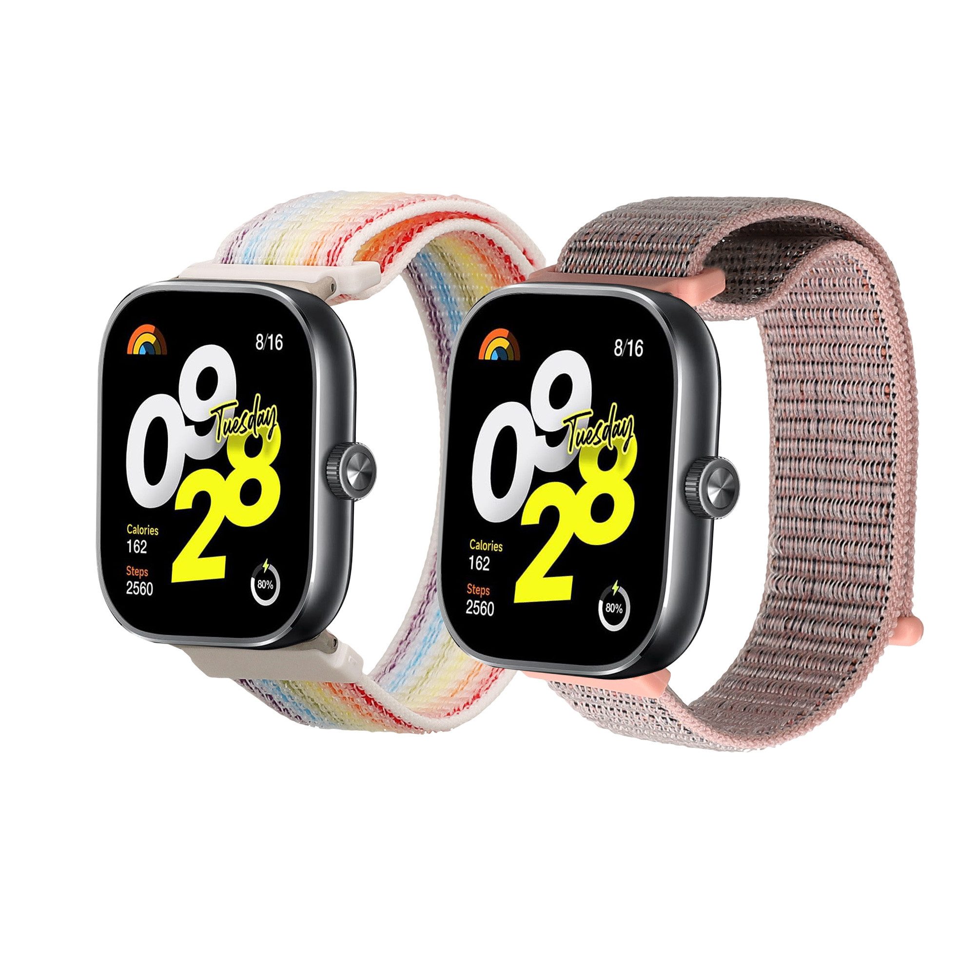 kwmobile 2x Uhrenarmband für Xiaomi Redmi Watch 4 / Band 8 Pro Armband Smartwatch, 2-tlg., Fitnesstracker Band Set aus Nylon - Ersatzarmband Smartwatch