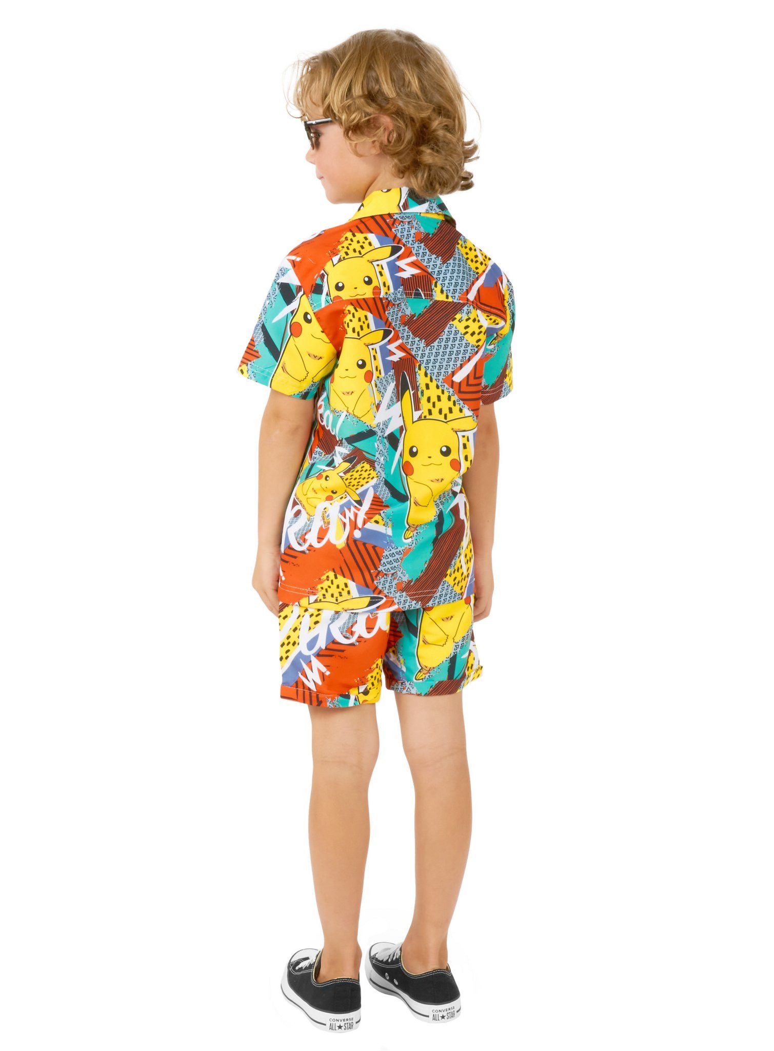 Opposuits Partyanzug Sommer Kombi Boys Pika Pikachu, Ein Outfit wie ein Donnerblitz - Pokémon Hemd und Shorts vom Typ 'Ele