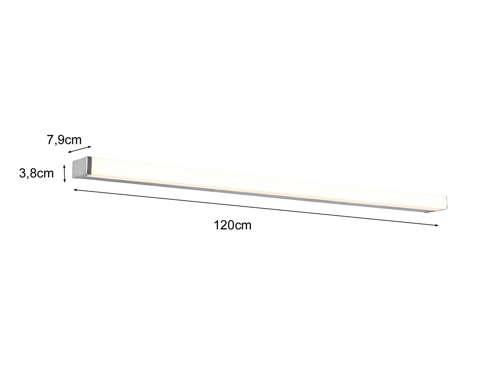 / LED Badlampen, LED Set integriert, meineWunschleuchte Große Chrom fest B Badezimmerlampen Wand-leuchten 120cm Warmweiß, Spiegelleuchte, Weiß 2er Silber &