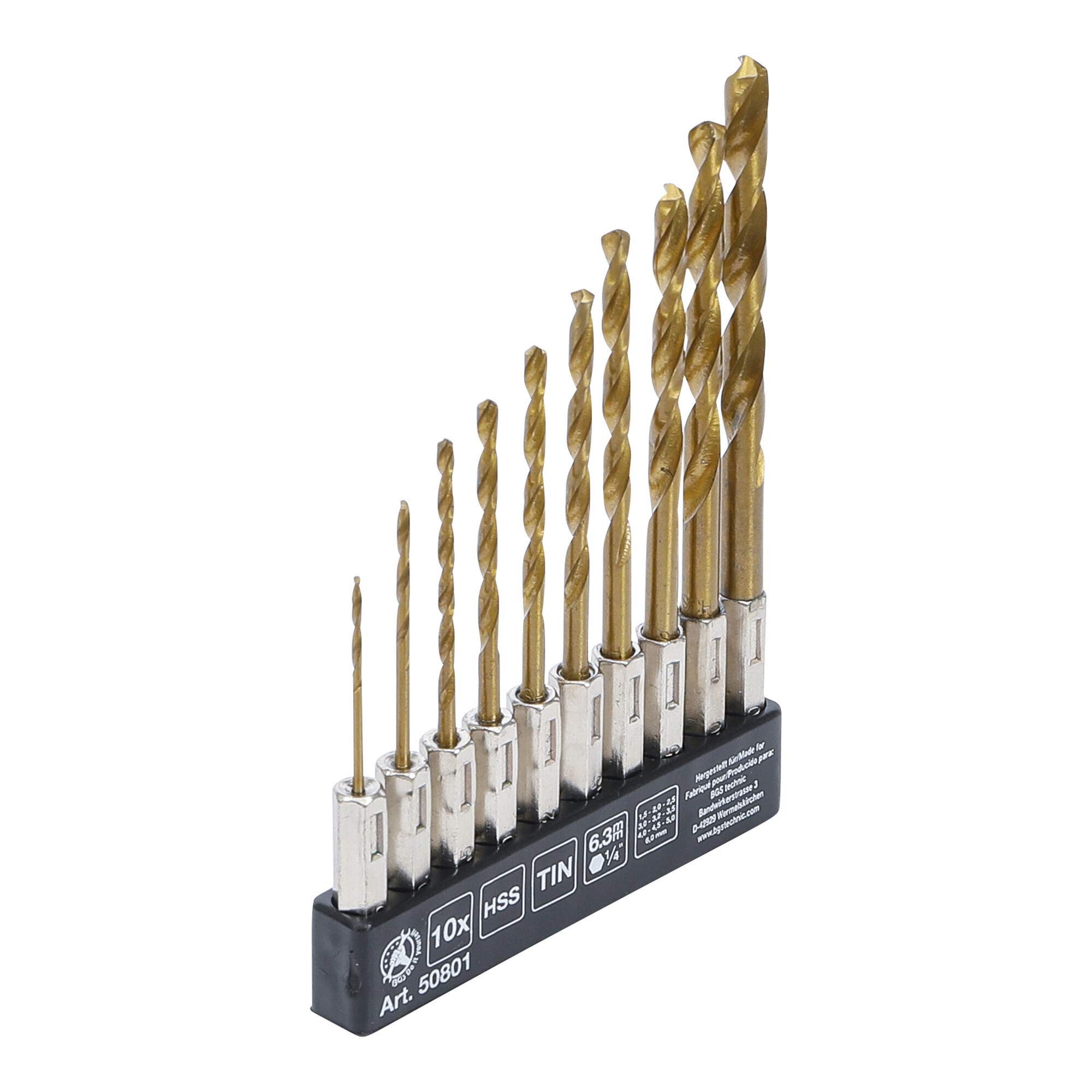 BGS Metallbohrer BGS Do it yourself HSS-Bohrer-Satz titan-nitriert 1,5 - 6 mm 10-tlg.