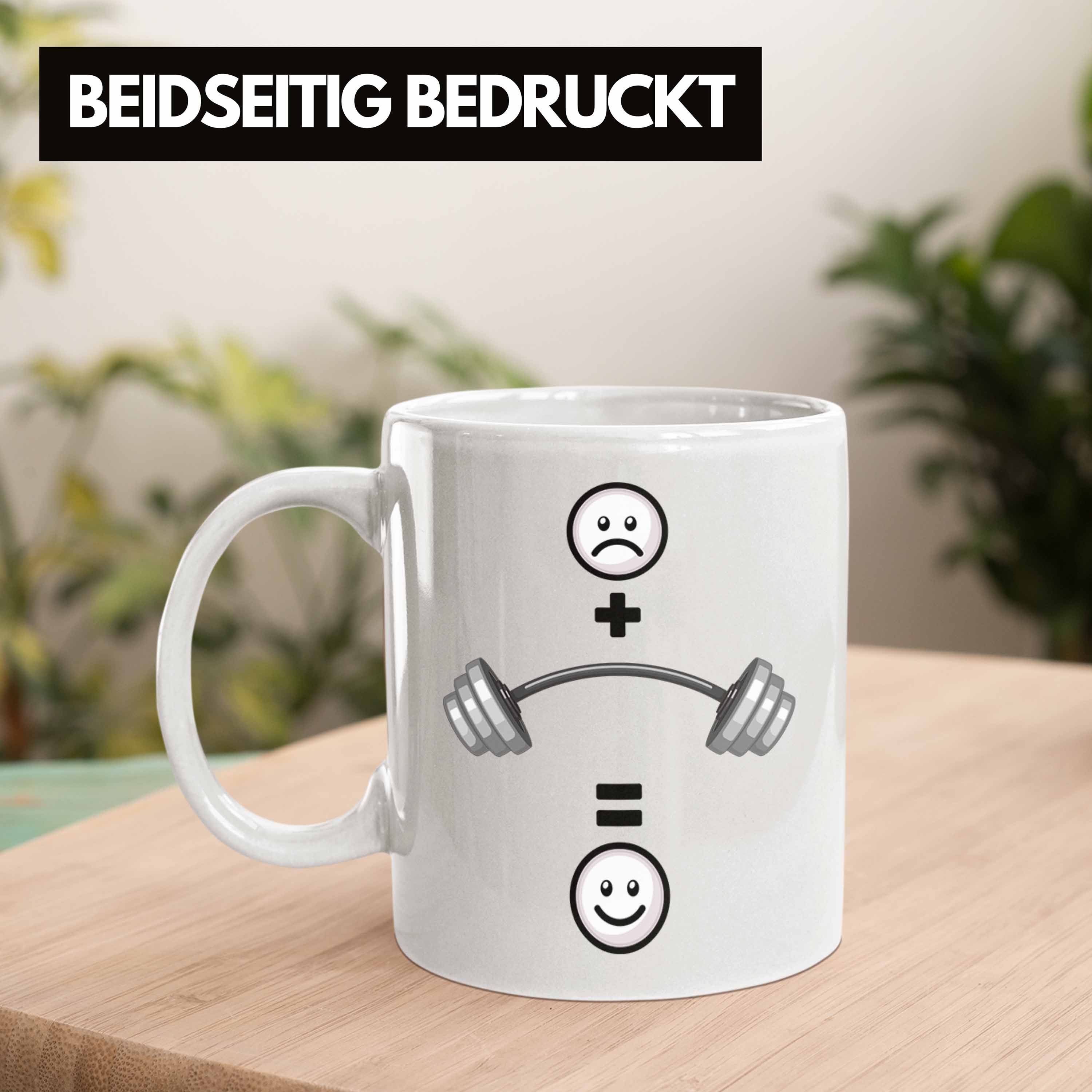 Tasse Bodybuilder Bodybuilding Geschenk Trendation :(Bodybuildin Deadlift Tasse für Weiss