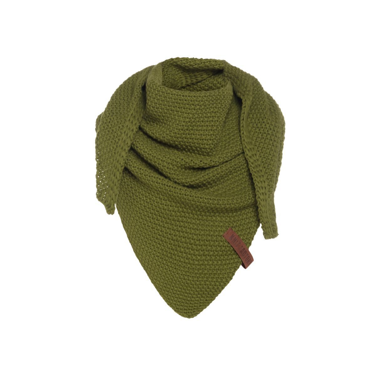 Knit Factory Schal Coco Dreiecksschals 140x60 cm Glatt Grün, (1-St), Schal Strickschal Umhängetuch Tuch Strickware
