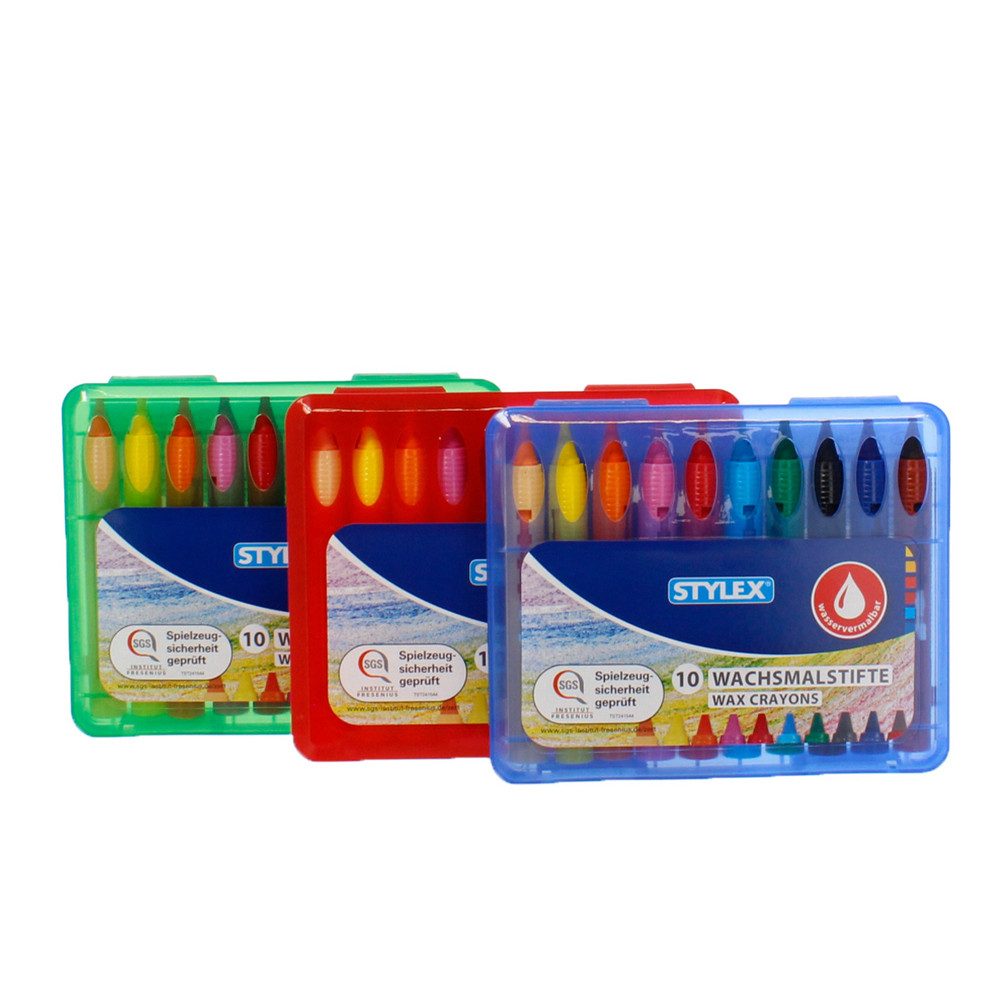 Stylex Wachsmalstift 10 Wachsmalstifte wasservermalbar Stylex