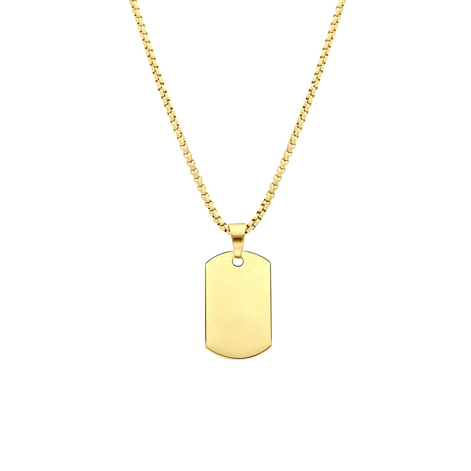 LUCARDI Kette mit Anhänger Halskette - Stahl - Gold - Herren