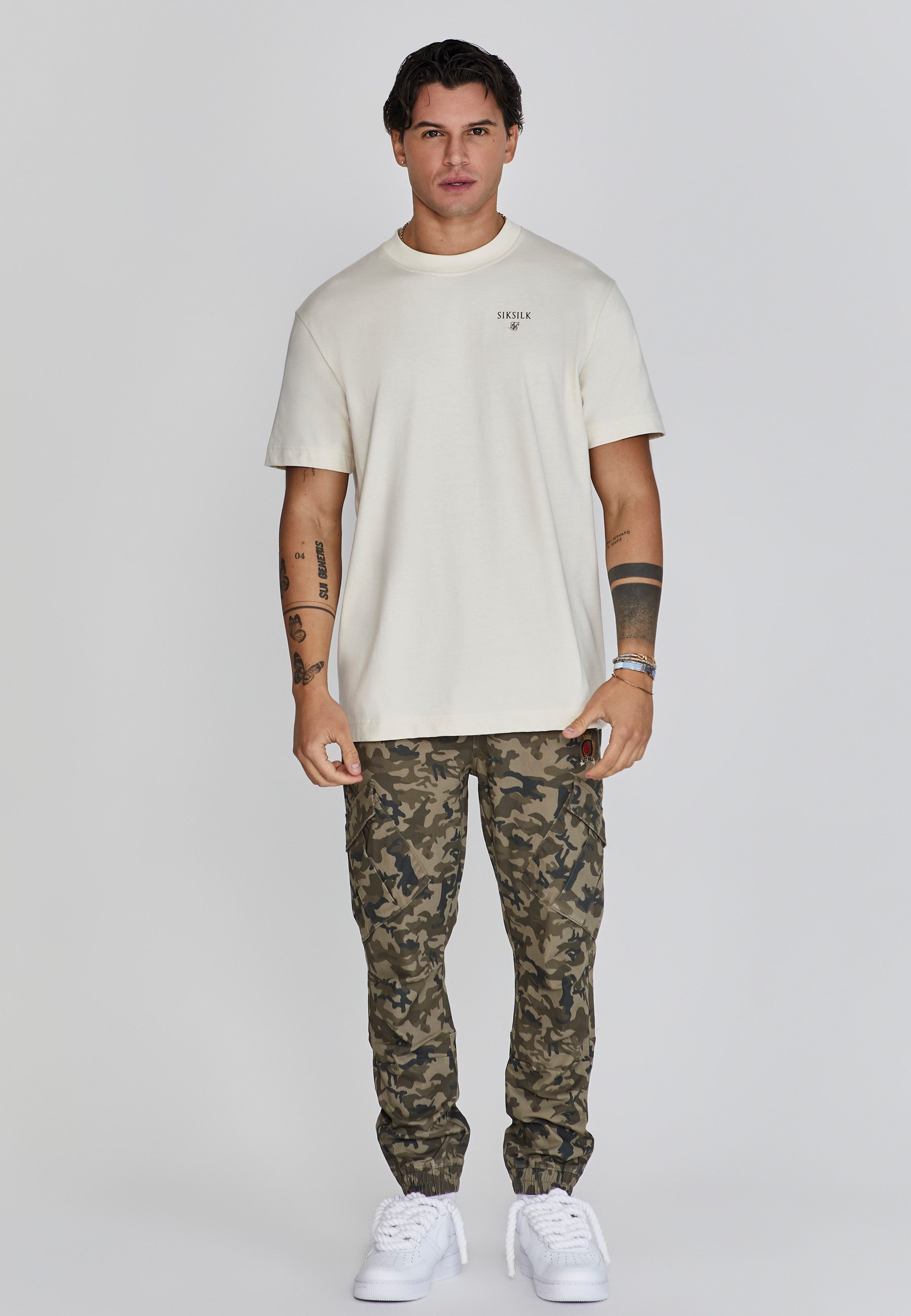 Siksilk Cargohose SikSilk Herren Grün Camo günstig online kaufen