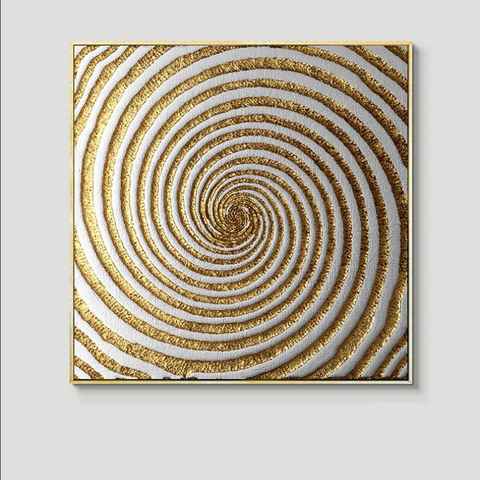 TPFLiving Kunstdruck (OHNE RAHMEN) Poster - Leinwand - Wandbild, Nordic Art - Abstrakte Quadrate - Bilder Wohnzimmer - (15 Motive in 4 verschiedenen Größen zur Auswahl), Farben: Schwarz und Gold - Größe: 50x50cm