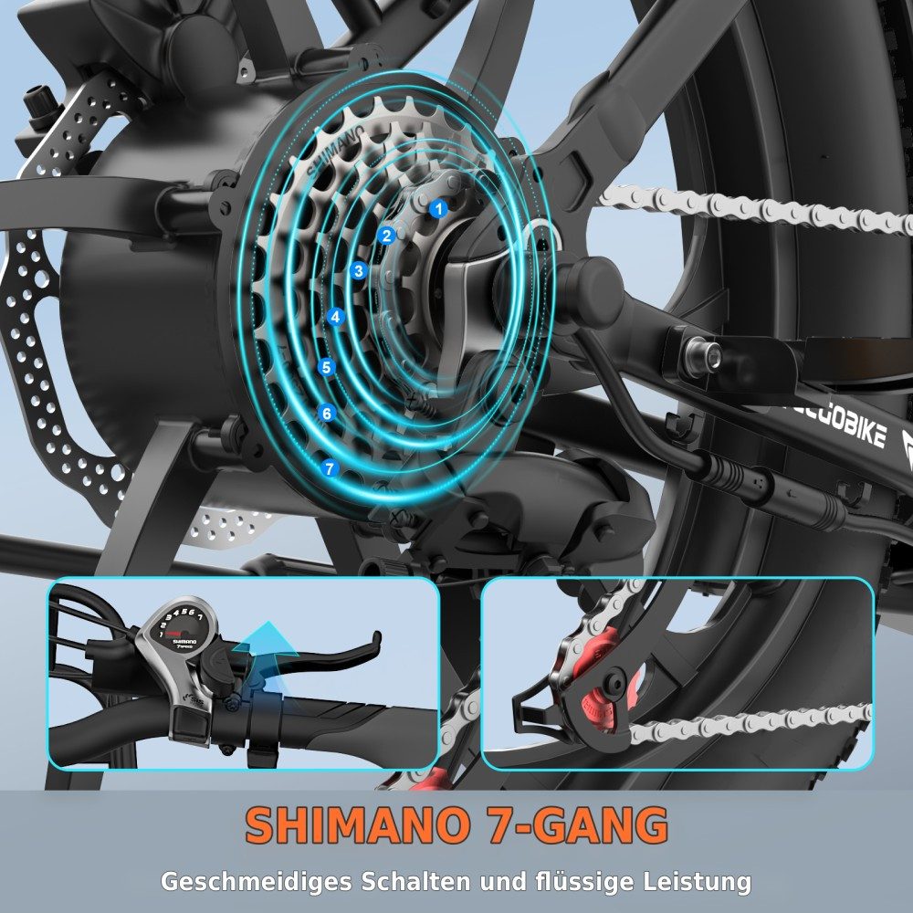 SSY E-Bike modernes City-E-Bike, Mittelmotor, (36V 15Ah Lithium-Akku), Shimano 7-Gang-Schaltung