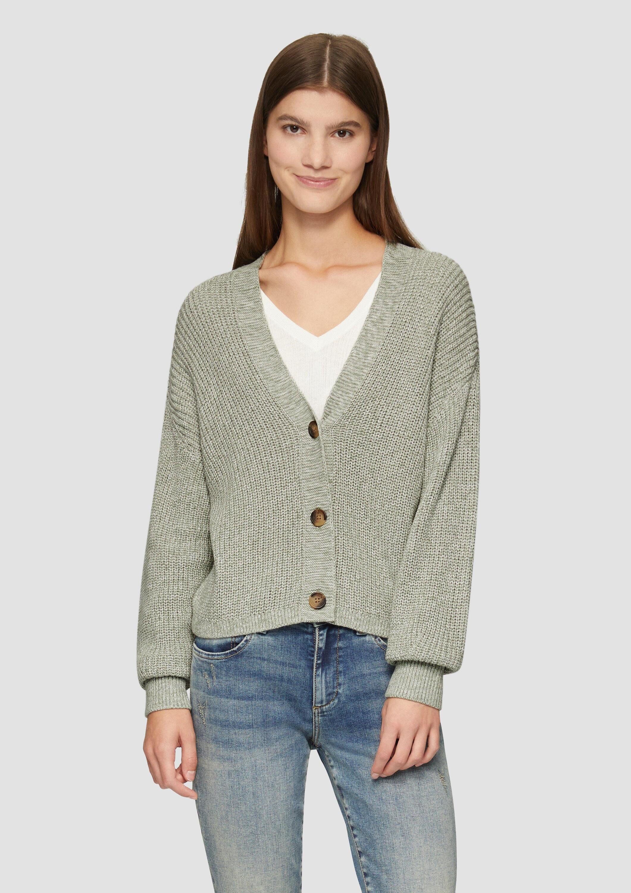 QS Cardigan Strickjacke Strickjacke aus Baumwollmix günstig online kaufen