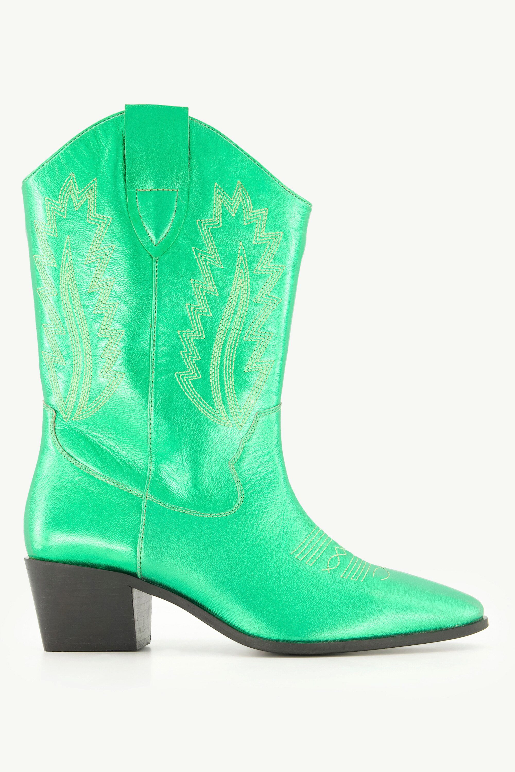 Ulla Popken Leder-Cowboystiefel XL-Schaft Metallic-Optik Stiefel günstig online kaufen