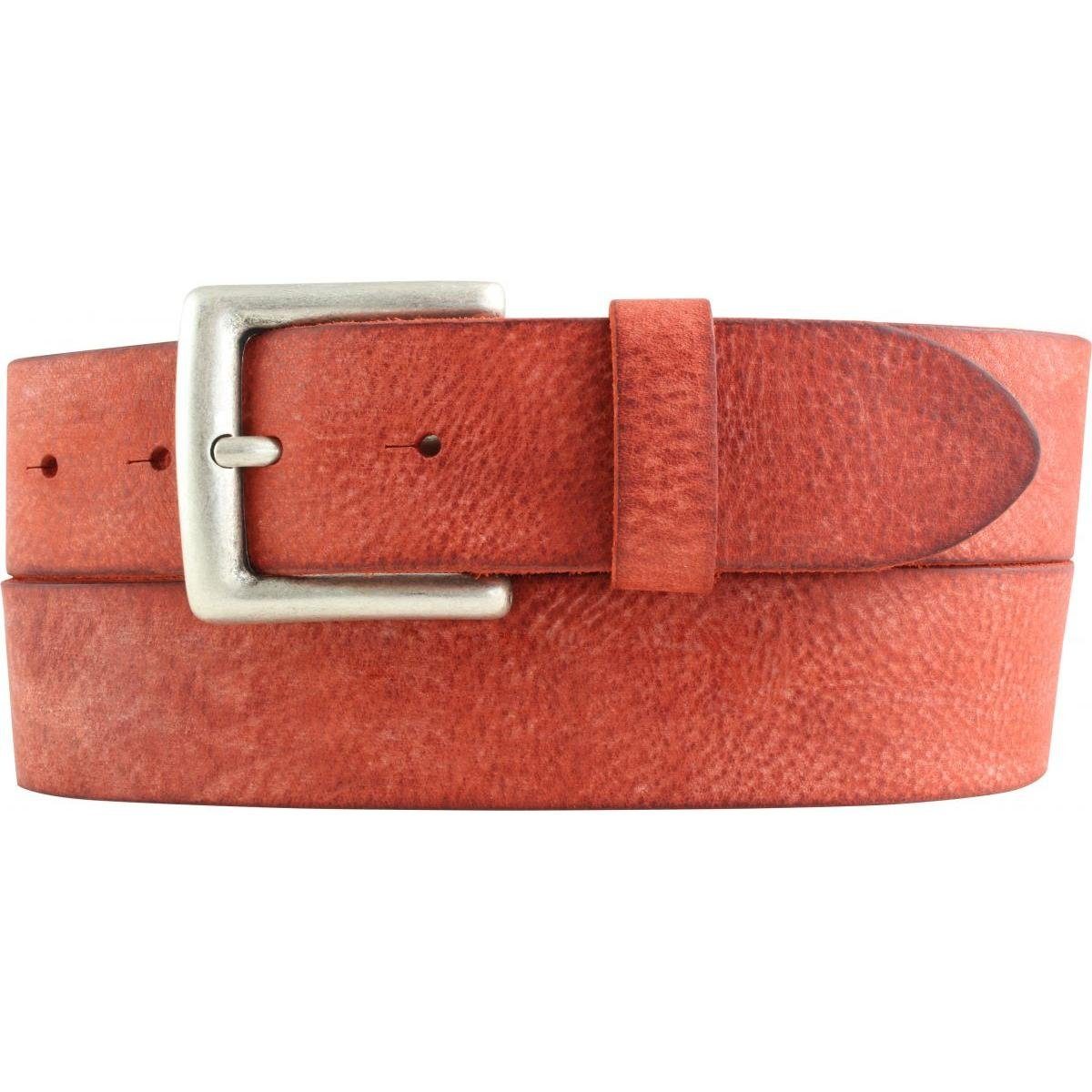 Ledergürtel Gürtel aus weichem Vollrindleder Used-Look 4 cm - Ledergürtel für Herr
