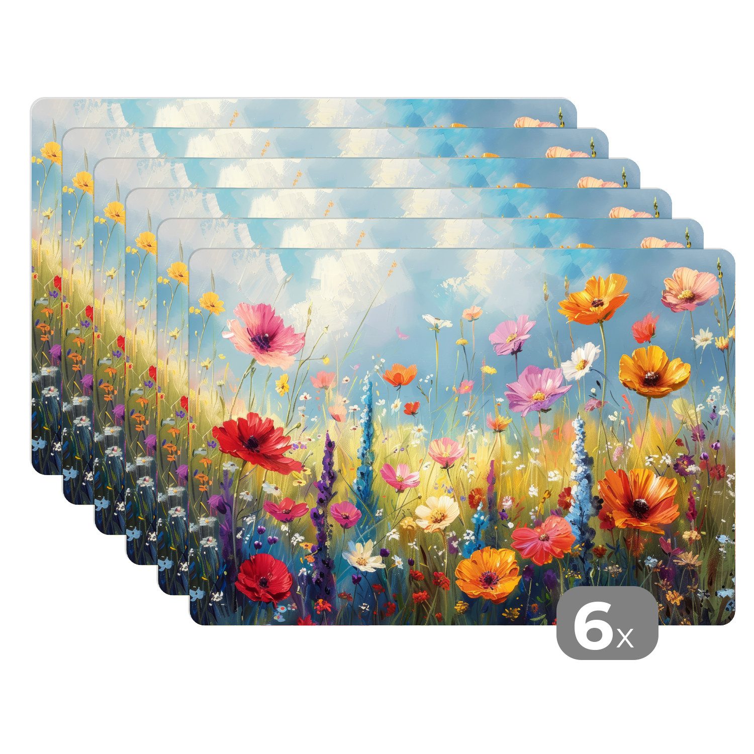 MuchoWow Platzset Blumen - Natur - Botanik - Kunst, (6-St), Platzsets, Tisc günstig online kaufen