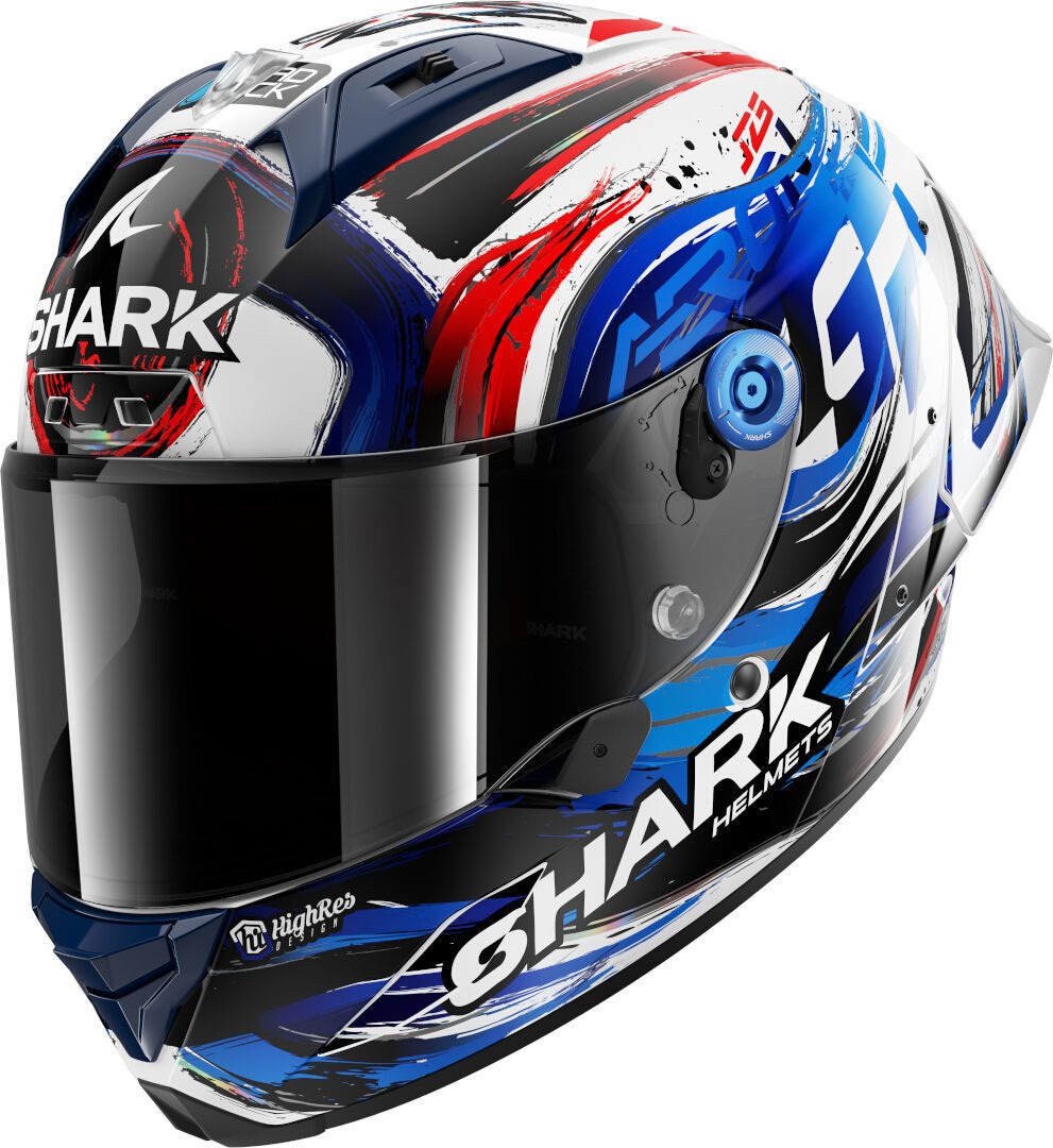 Shark Motorradhelm Aeron GP FIM Replica Zarco Signature Carbon Helm, Visier