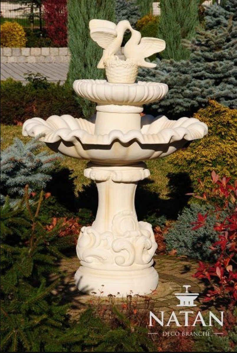 JVmoebel Skulptur Springbrunnen Garten Teich Brunnen Steinbrunnen Gartenbrunnen Fontaine