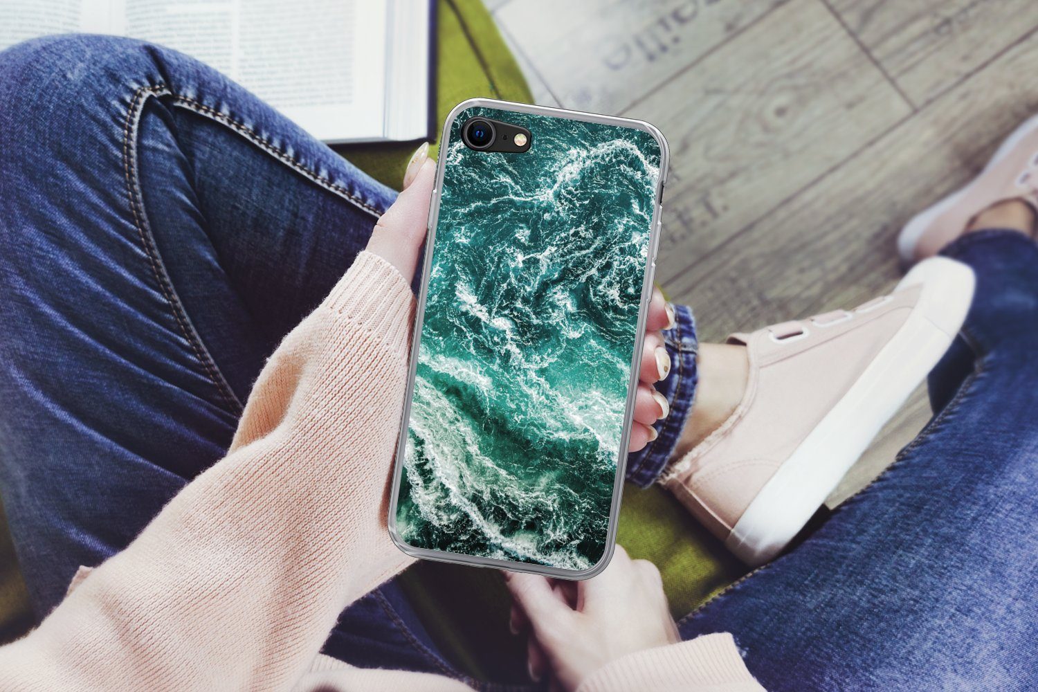 MuchoWow Handyhülle für Apple iPhone 8 Marmor - Gemustert - Natursteine, Smartphone-Bumper, Print, Handy Schutzhülle Dünn