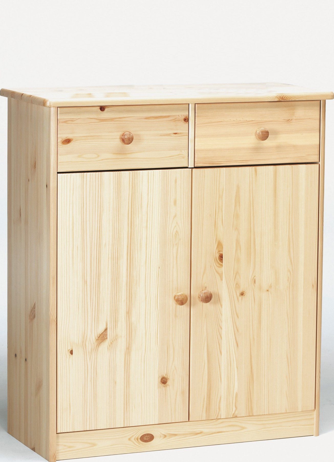 ERST-HOLZ Sideboard Kommode Sideboard Anrichte Kiefer Massiv 2 Türen 2 Schubladen, 90.50-27 - Kommode Kiefer natur-Zwei Schubladen-Zwei Türen