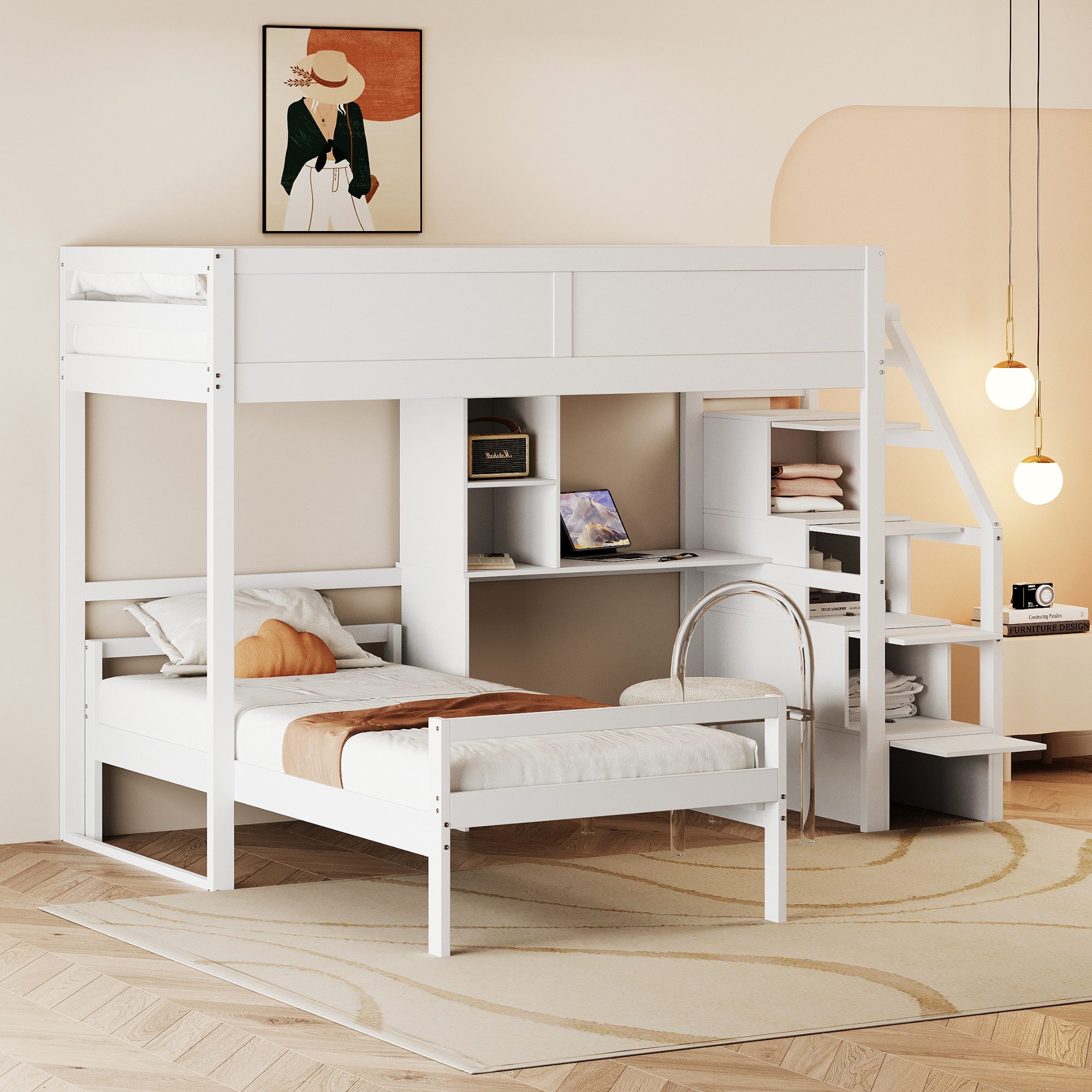 HAUSS SPOLE Etagenbett 90x200 cm Sicherheitstreppe günstig online kaufen