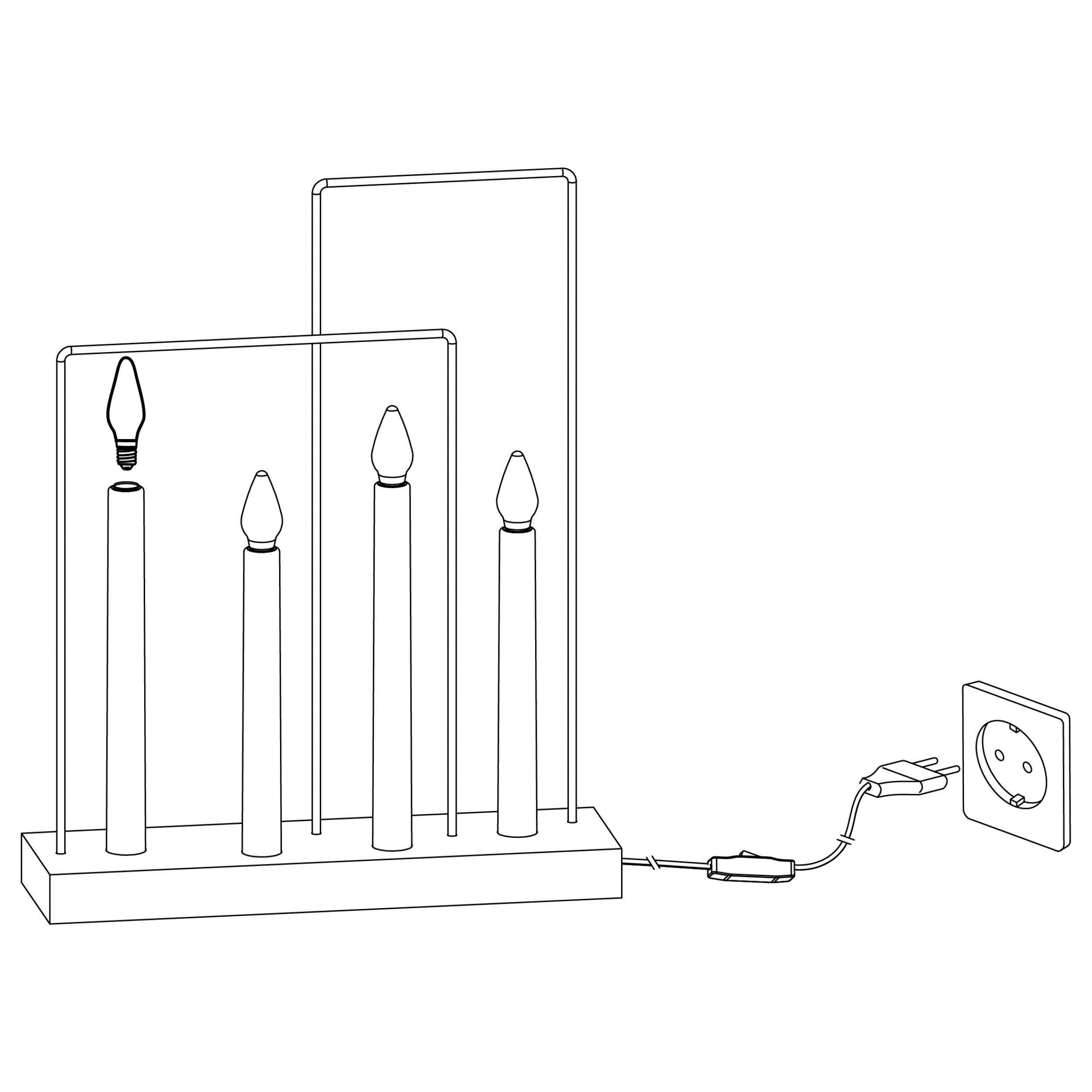 EGLO Kerzenständer Glossy frame, LED Lichterbogen Weihnachten, Messingelemente, Schwibbogen mit Kabel