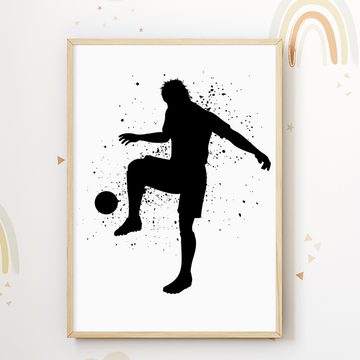 Tigerlino Poster Jungen Fußballspieler Bilder 3er Set Kinderzimmer Fußballspieler