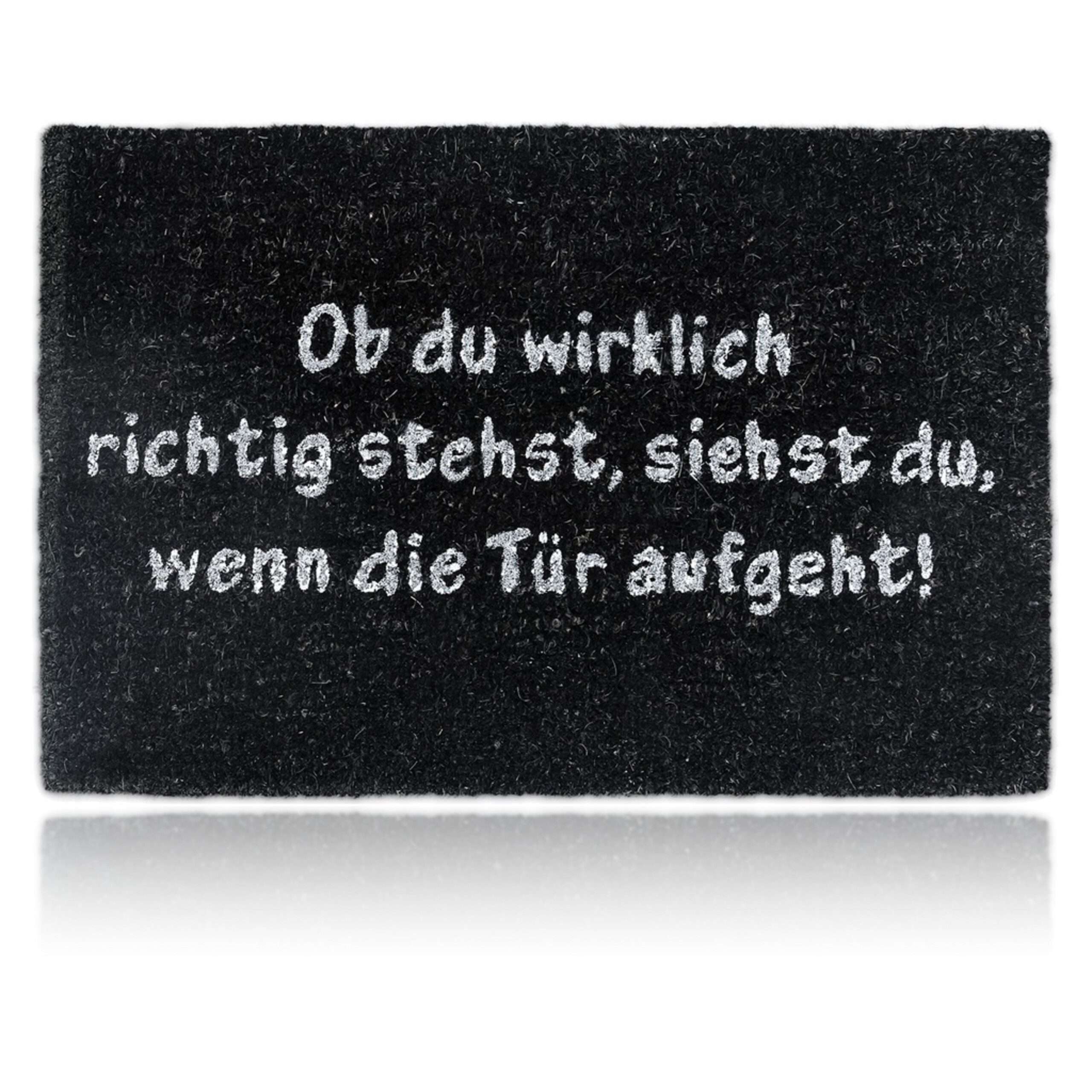 relaxdays Fußmatte Kokos SPRUCH, Rechteckig, Höhe: 10 mm