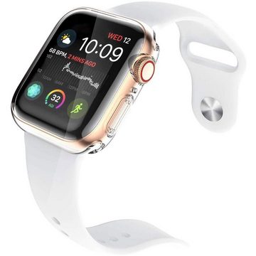 CoolGadget Smartwatch-Hülle Silikon Full TPU Cover mit Displayschutz 4,4 cm, Schutzhülle 44mm für Apple Watch Series 4 5 6 SE