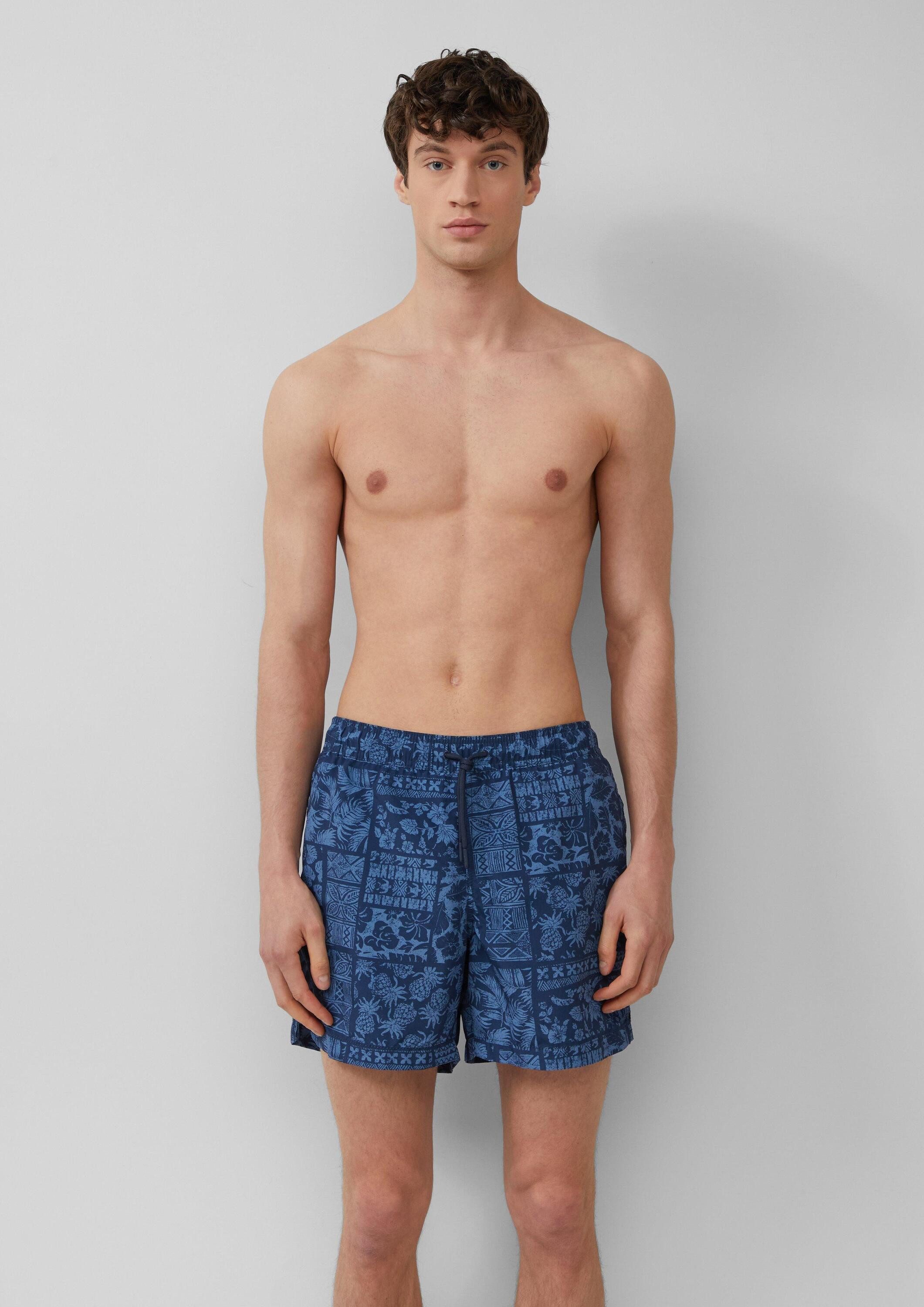 s.Oliver Badehose Badehose Badeshorts mit All-over-Print und Eingrifftaschen