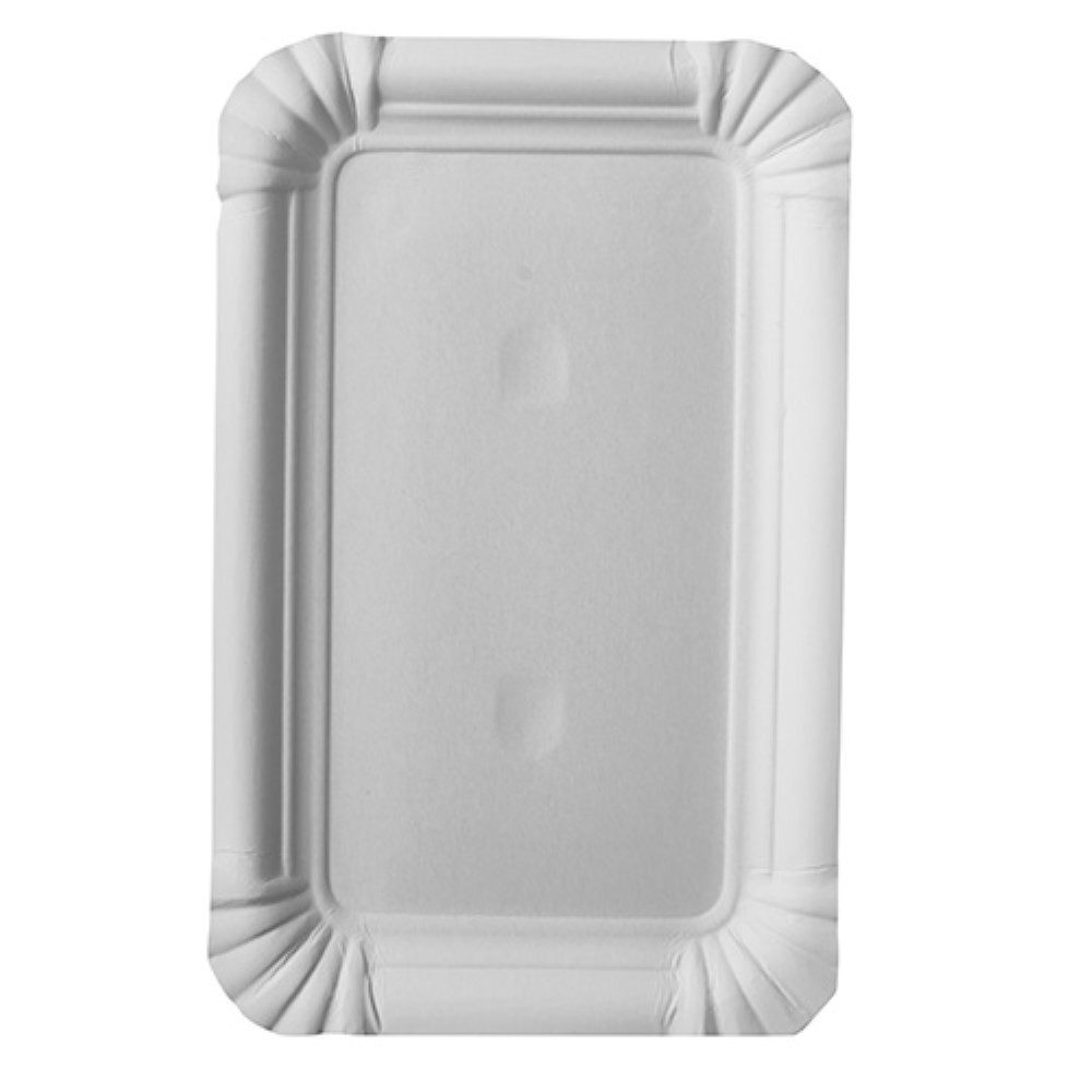 PAPSTAR Pappteller 25 Teller, Pappe "pure" eckig 10 cm x 16 cm weiss