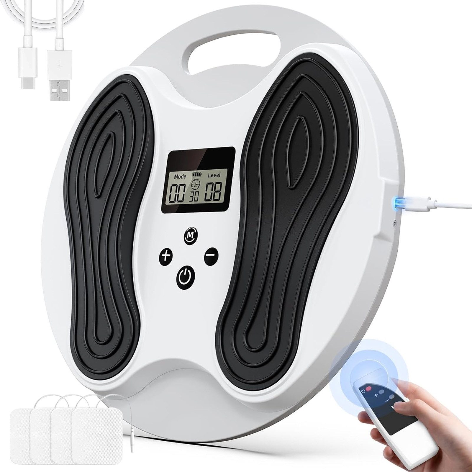 AKKEE EMS-Fußmassage-Gerät Medic Durchblutungsstimulator für Füße & Beine, (Inkl. 4 TENS-Pads), für Entspannung, Muskelkräftigung und Schmerzbehandlung