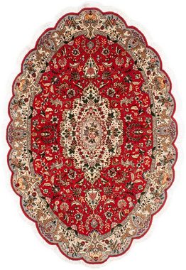 Orientteppich Perser - Täbriz - Royal oval - 195 x 130 cm - rot, morgenland, oval, Höhe: 7 mm, Wohnzimmer, Handgeknüpft, Einzelstück mit Zertifikat