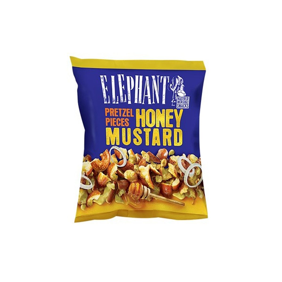ELEPHANT Knabberei, Alka Elephant Honey Mustard Laugengebäck Stückchen süss scharf 125g