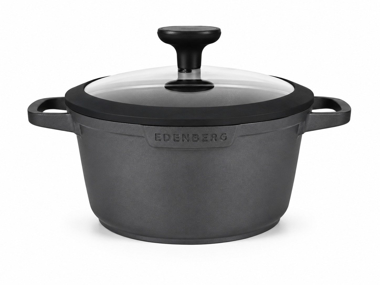 Edenberg Topf-Set Luxuriöses 12-teiliges Topfset in Edlem Dunkelgrau, Premium, Keramik, Aluminium, Edelstahl, Aluminiumguss (Dank seiner hochwertigen Verarbeitung, der eleganten dunkelgrauen Optik und der umfangreichen Ausstattung ist dieses Set zudem eine ideale Geschenkidee für Hochzeiten, Geburtstage, Weihnachten, Einweihungen oder andere besondere Anlässe., 12-tlg)