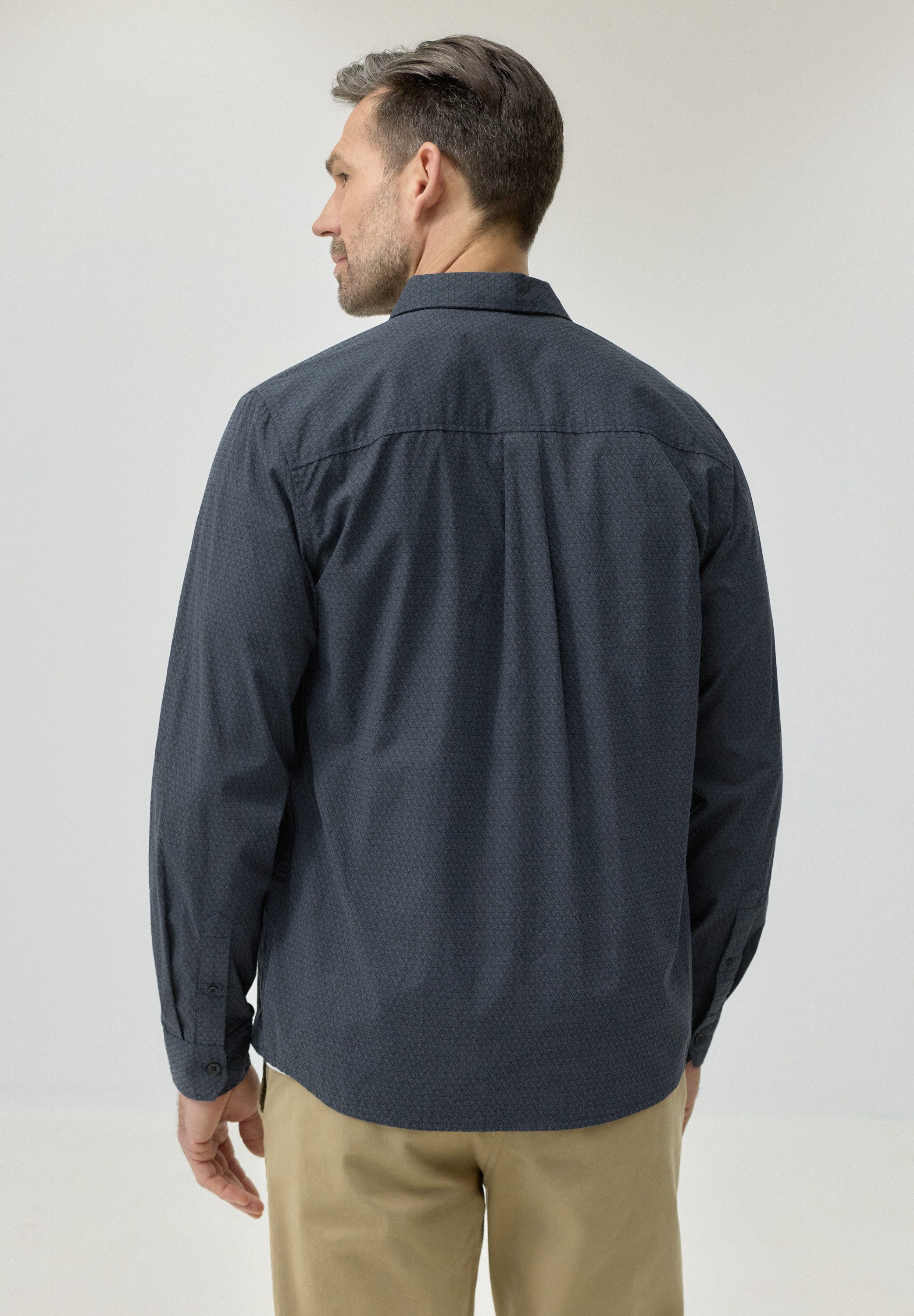 STREET ONE MEN Langarmhemd aus reiner Baumwolle