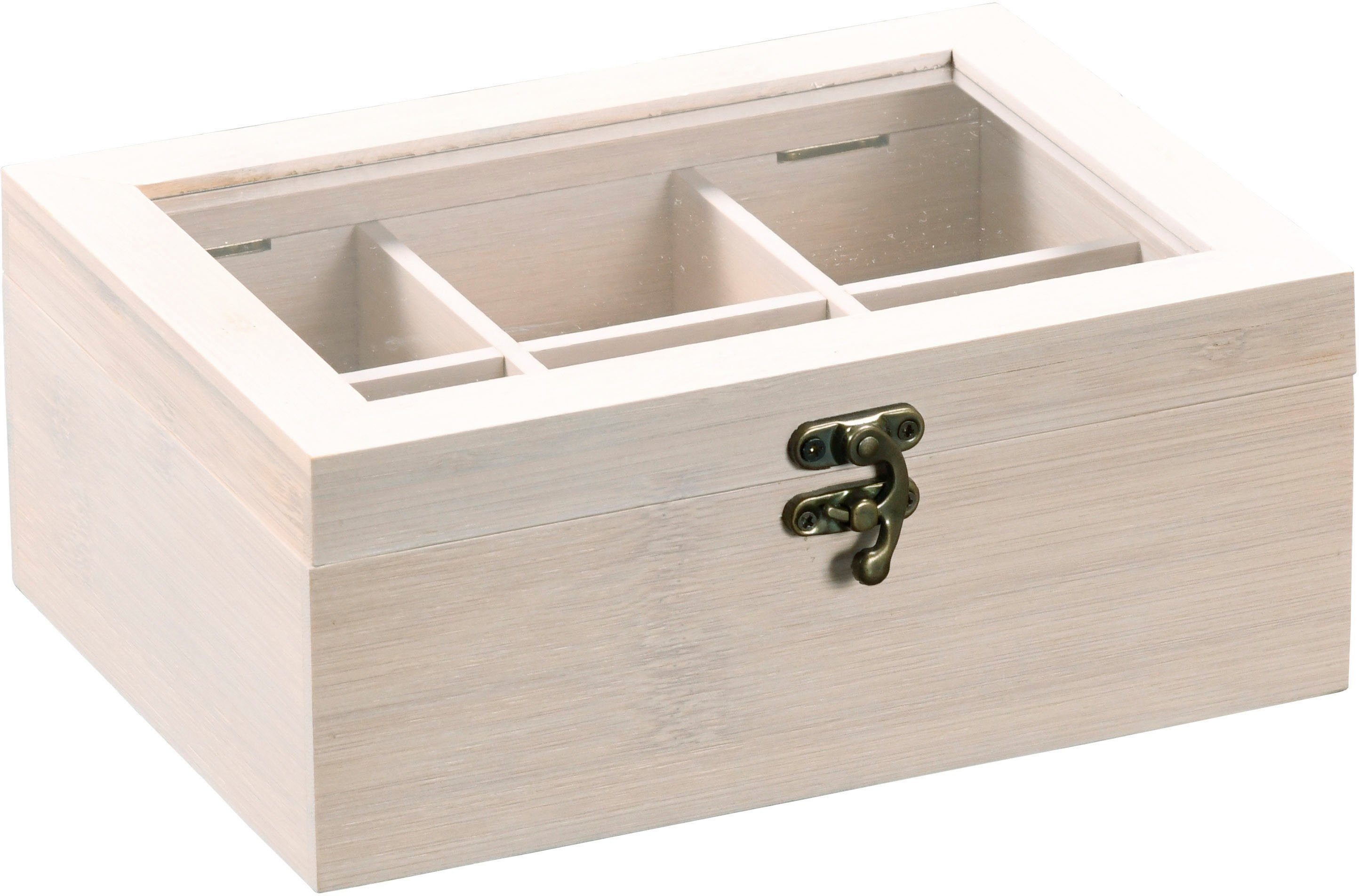 KESPER® Teebox Tee-Box mit 6 Fächern, Bambus, (1-tlg), mit 6 Fächern