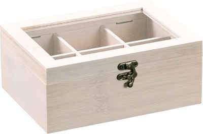 KESPER for kitchen & home Teebox Tee-Box mit 6 Fächern, Bambus, (1-tlg), mit 6 Fächern
