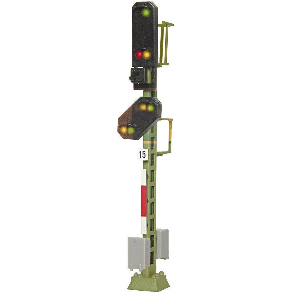 Modelleisenbahn-Signal Licht-Einfahrsignal der DB mit Vorsignal, 7 LEDs