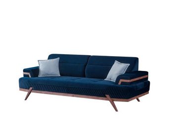 JVmoebel 3-Sitzer Dunkelblaues Sofa Wohnzimmer 3-Sitzer Textil Designer Dreisitzer, 1 Teile, Made in Europa