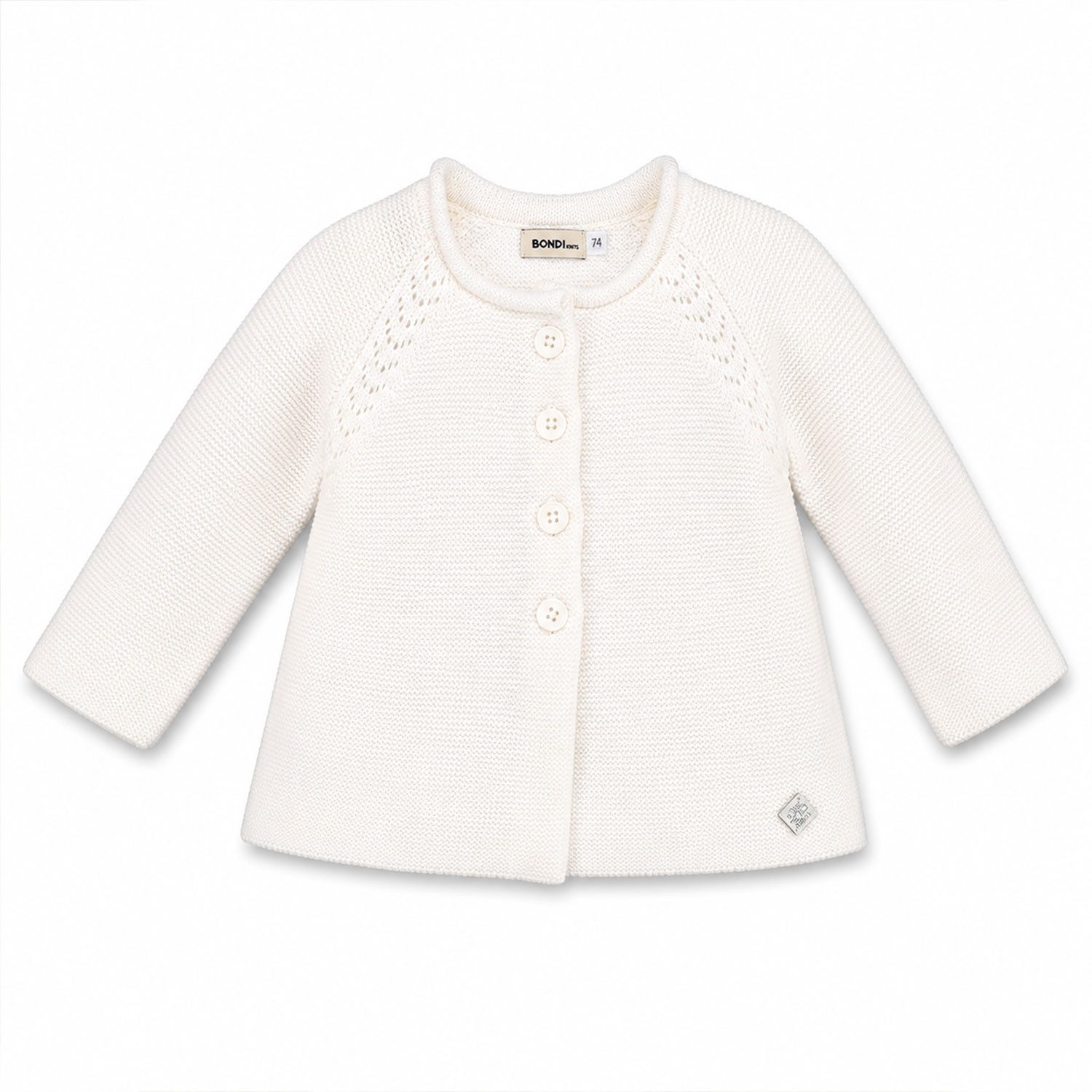 BONDI Strickjacke Baby Mädchen Strickjacke A-Form 86593, Offwhite