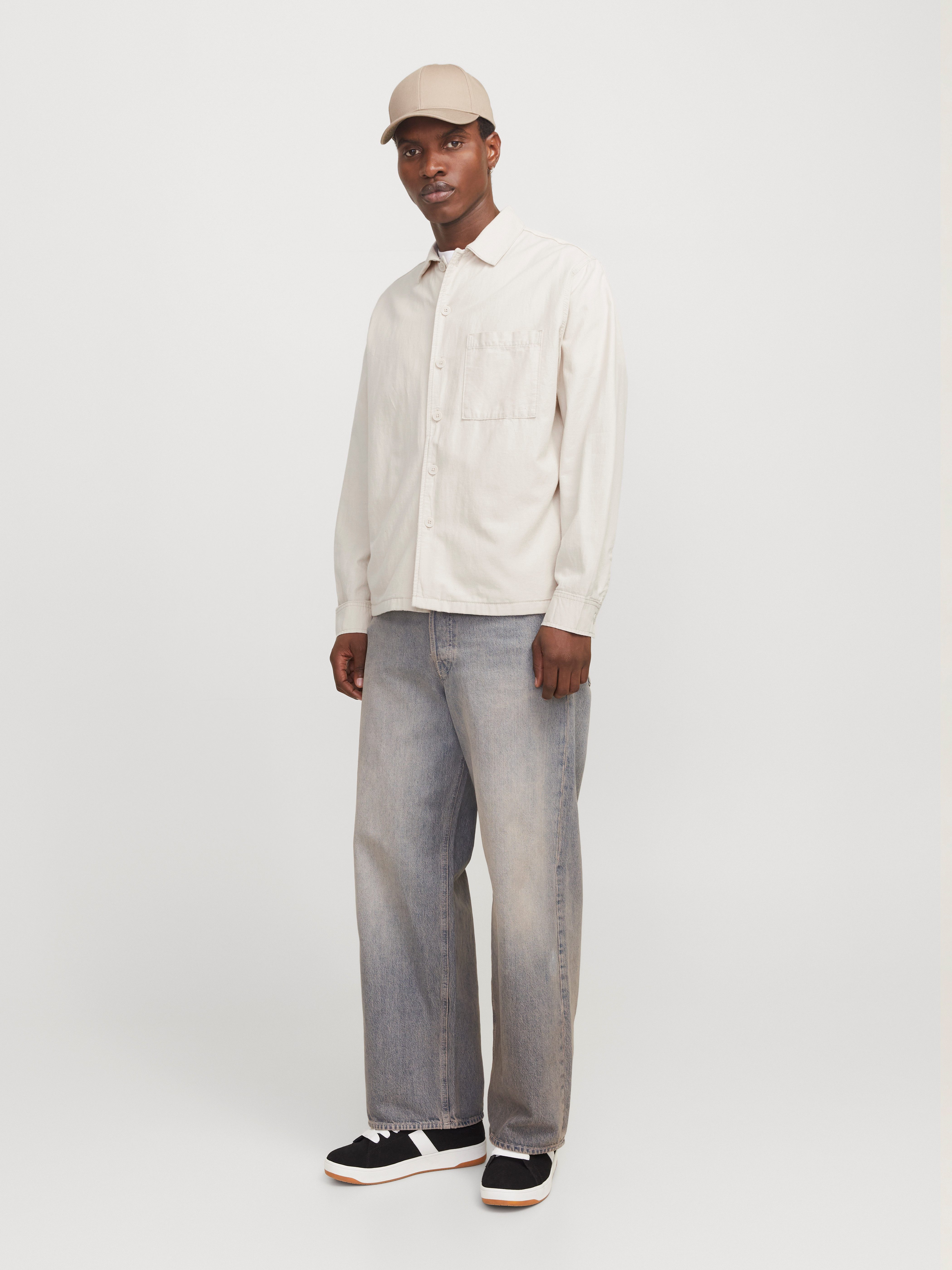 Jack & Jones Langarmhemd JJEURBAN EDGE OVERSHIRT LS SN mit Hemdkragen