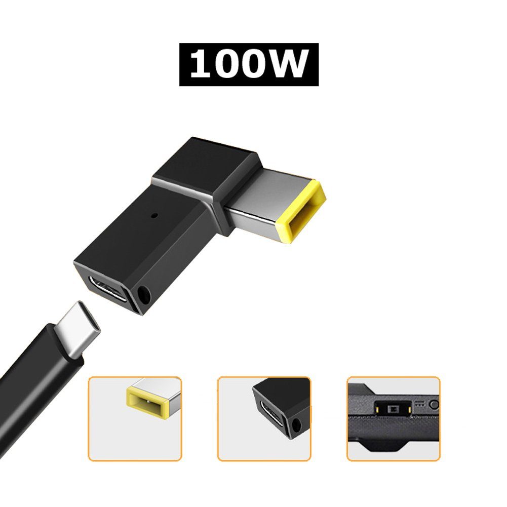 Bolwins K03 USB 3.1 Type-C zu DC mit PD Kabel Adapter für IBM Lenovo Thinkpad Notebook-Adapter DC-Stecker 11,0 x 4,0 mm zu USB 3.1 Type-C Buchse, 0 cm, Integrierter PD-Emulator, kompakte Bauform