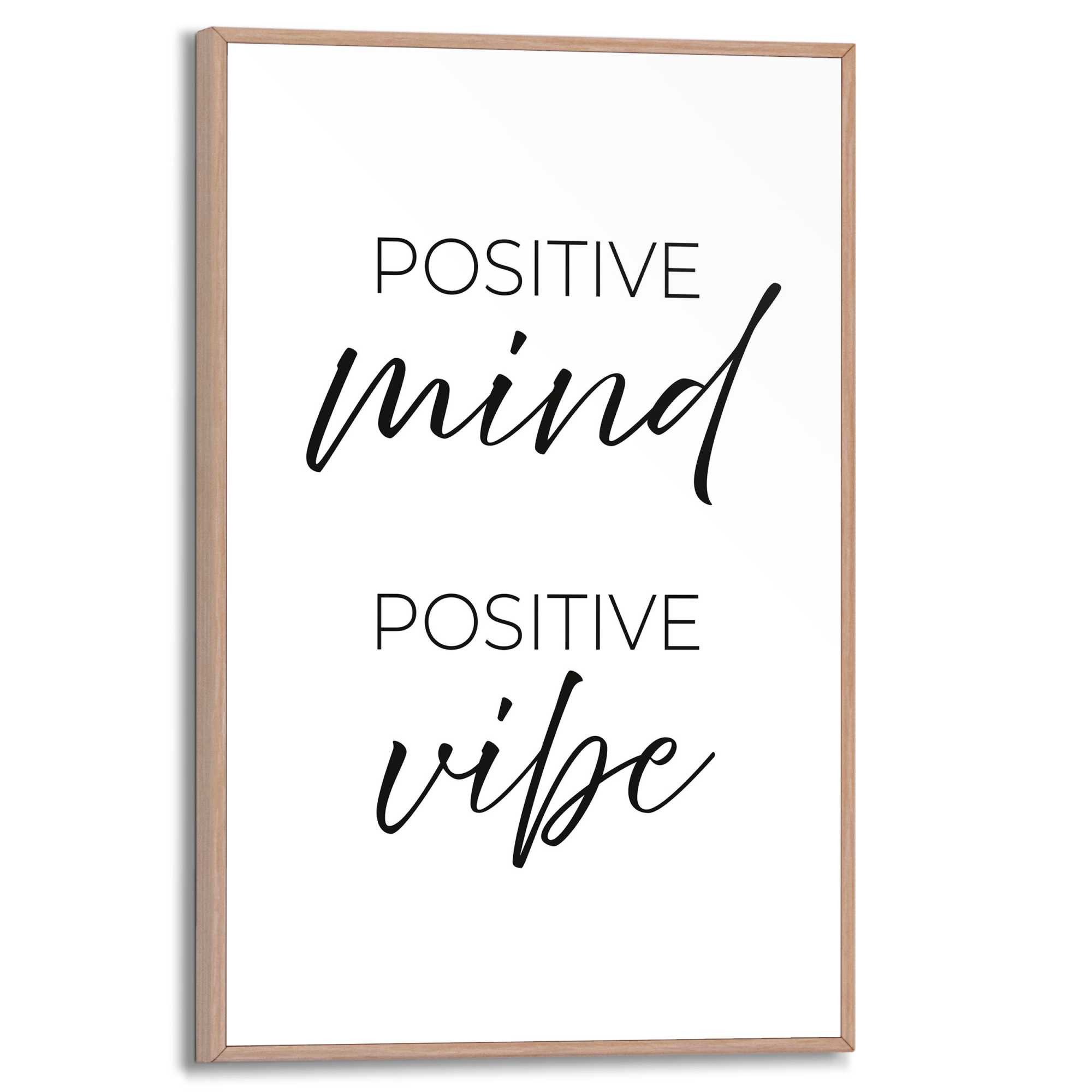 Reinders! Poster Positive Vibes, Home Office - Schwarz-Weiß - MDF - Sprüche - 20x30 cm