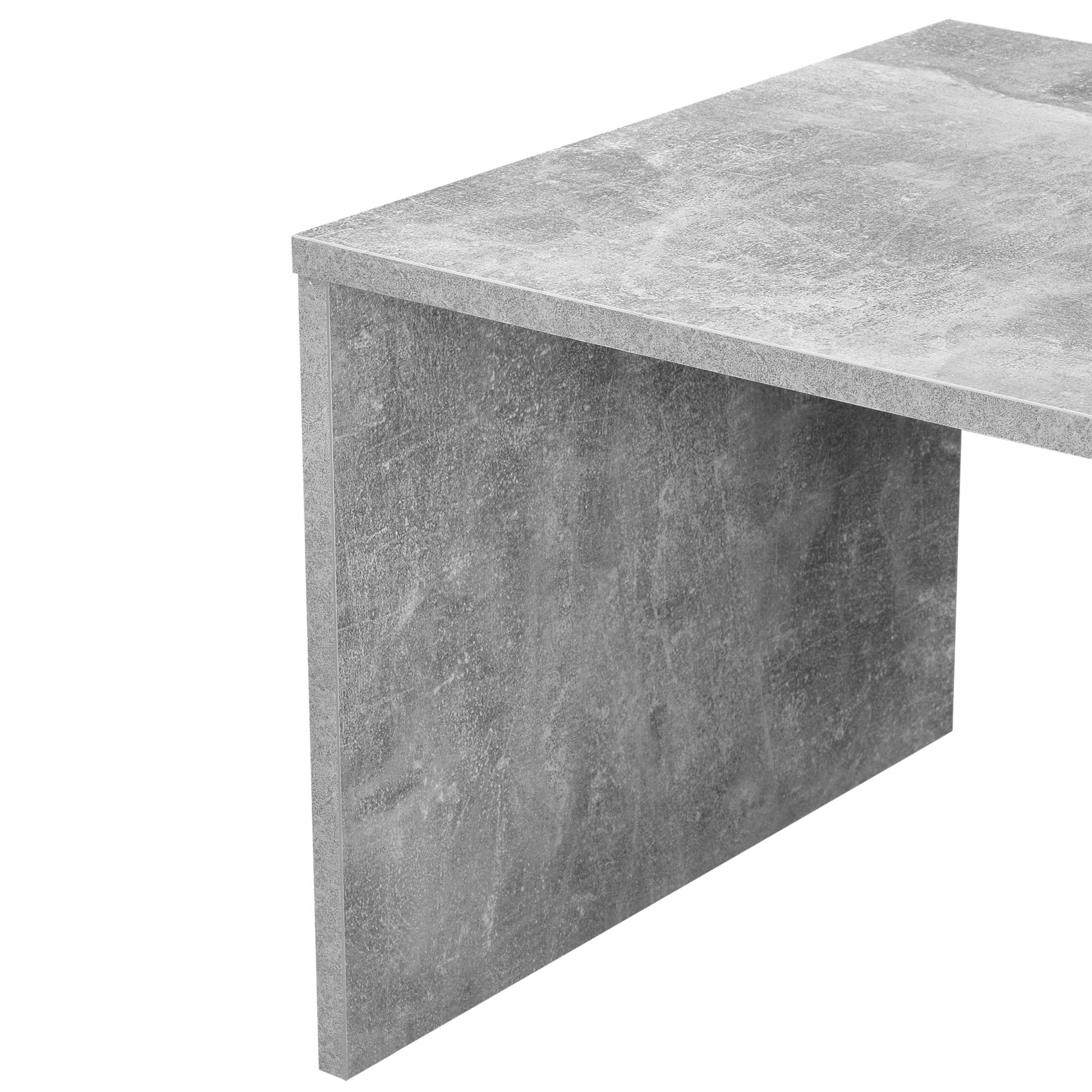 Couchtisch, 90x45x35cm Betonoptik betonfarben Bollnäs Wohnzimmertisch en.casa