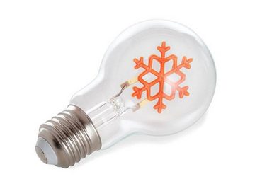 meineWunschleuchte LED Dekolicht, LED wechselbar, mit Glühbirne Schneeflocke Gold – ausgefallene Weihnachtsbeleuchtung