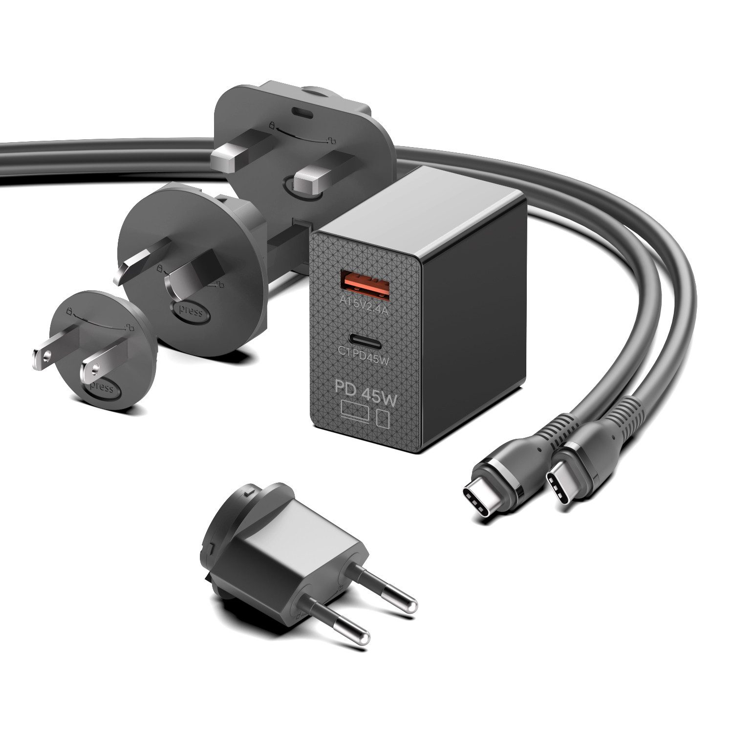 HKY GaN 57W 45W USB-C Schnellladegerät PD3.0 PPS für DJI Air 3 Avata Netzteil (für Mavic 3, Flip, Mini Neo, Controller, Osmo Pocket, Action 5 Pro)