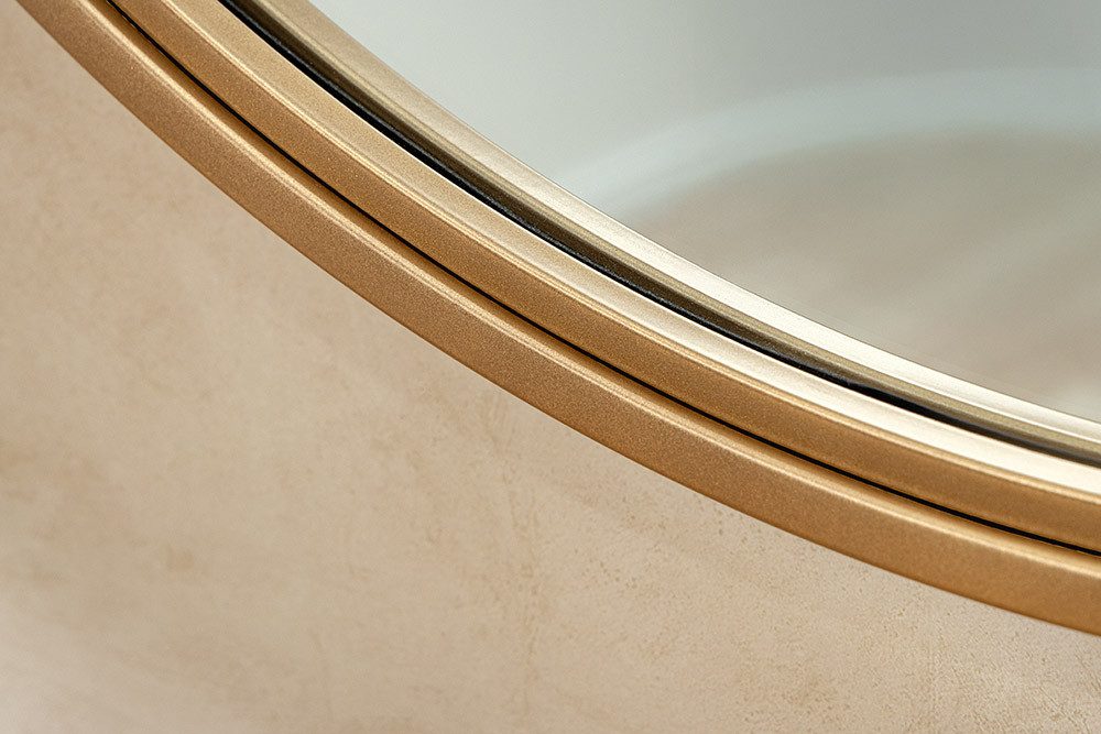riess-ambiente Wandspiegel PORTRAIT Ø60 cm gold – rund, handmade, Eisenrahmen, Statement-Piece (Einzelartikel, 1-St), dekorativer Design-Spiegel, Luxus-Wohnaccessoire für Flur & Wohnzimmer