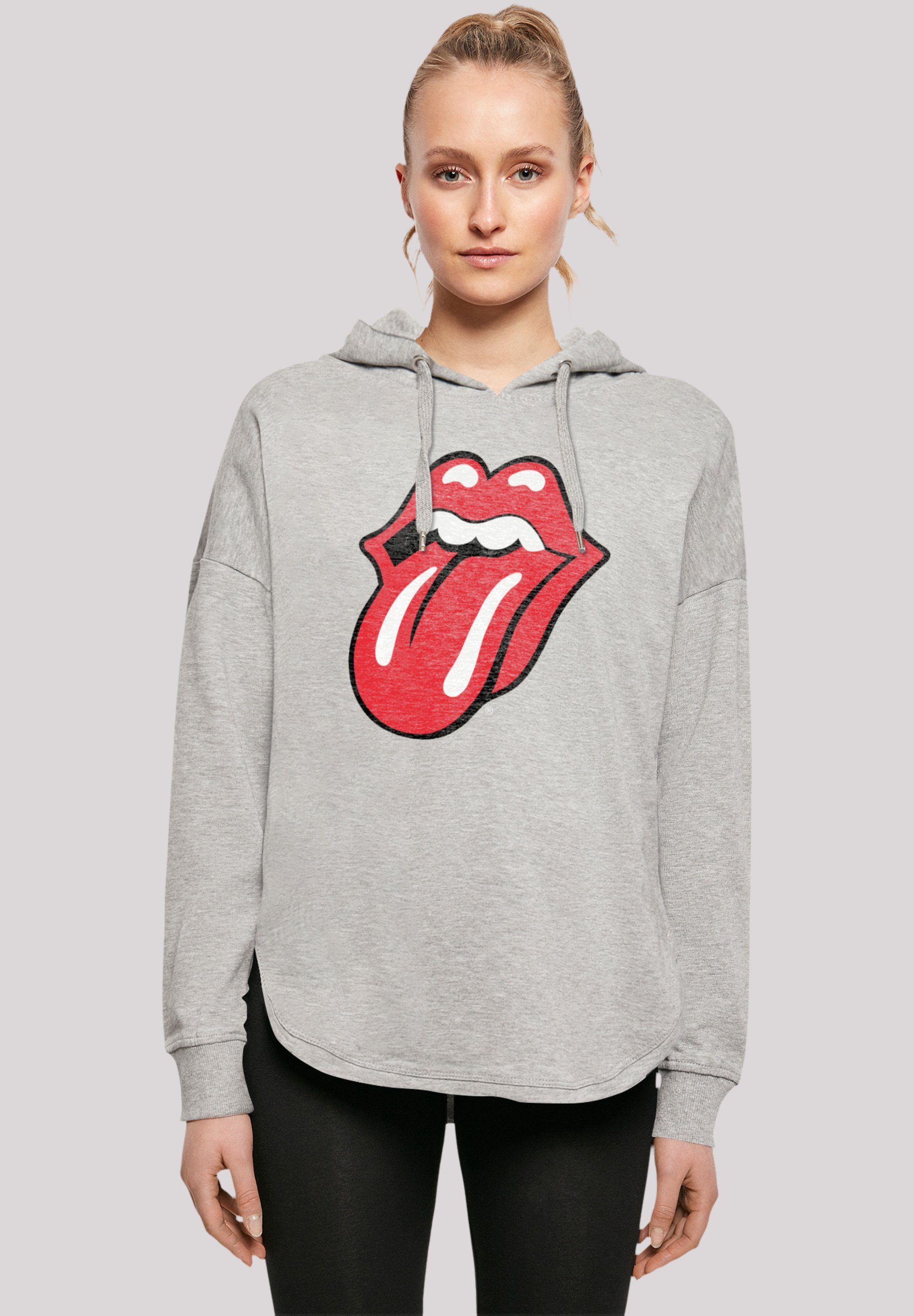 F4NT4STIC Kapuzenpullover The Rolling Stones Zunge Rot Print grey