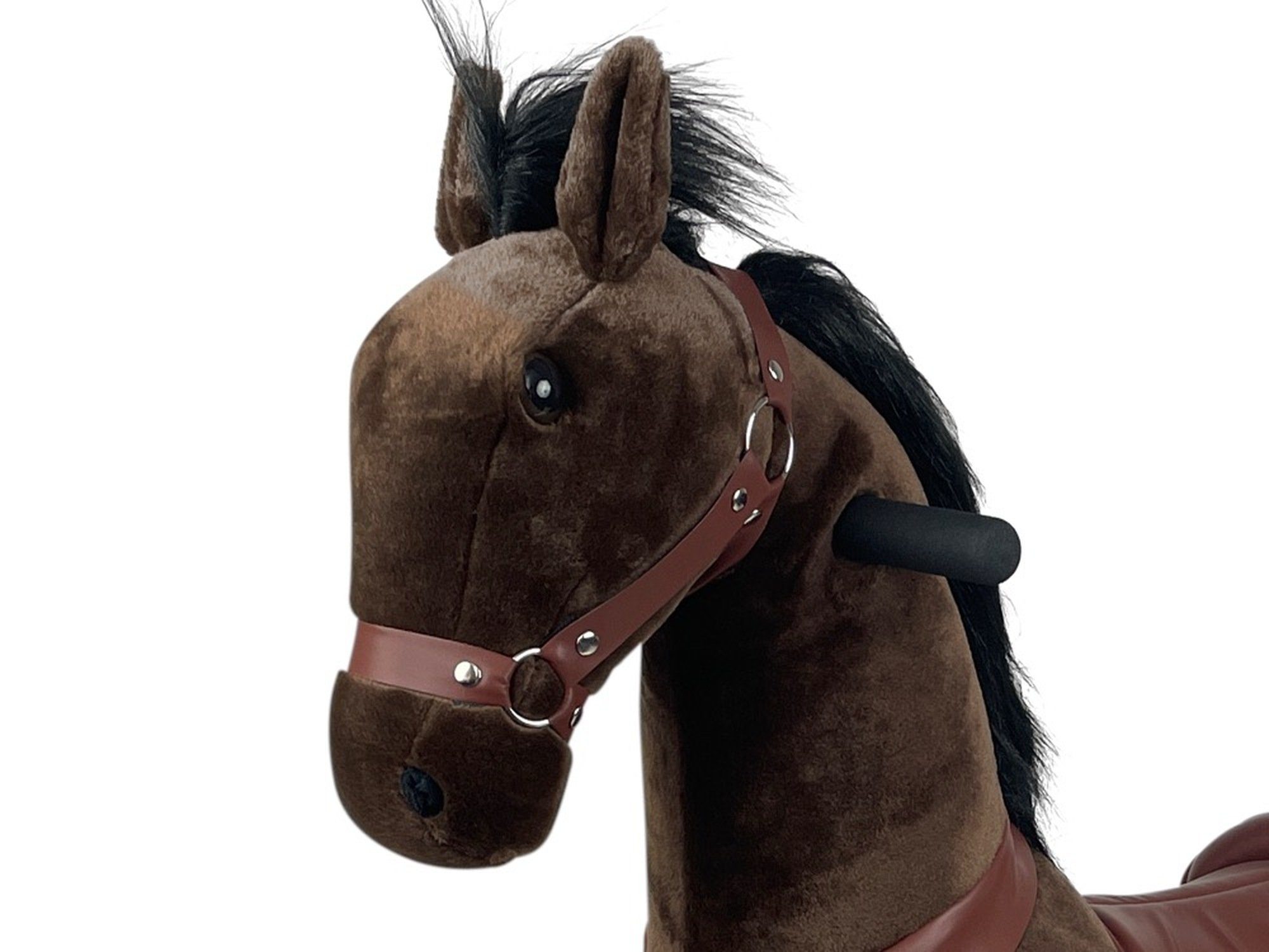 TPFLiving Reittier Pferd Kiara - Größe M - Farbe: dunkelbraun, Schaukeltier für Kinder von 4 bis 10 Jahren - Sitzhöhe: 65 cm