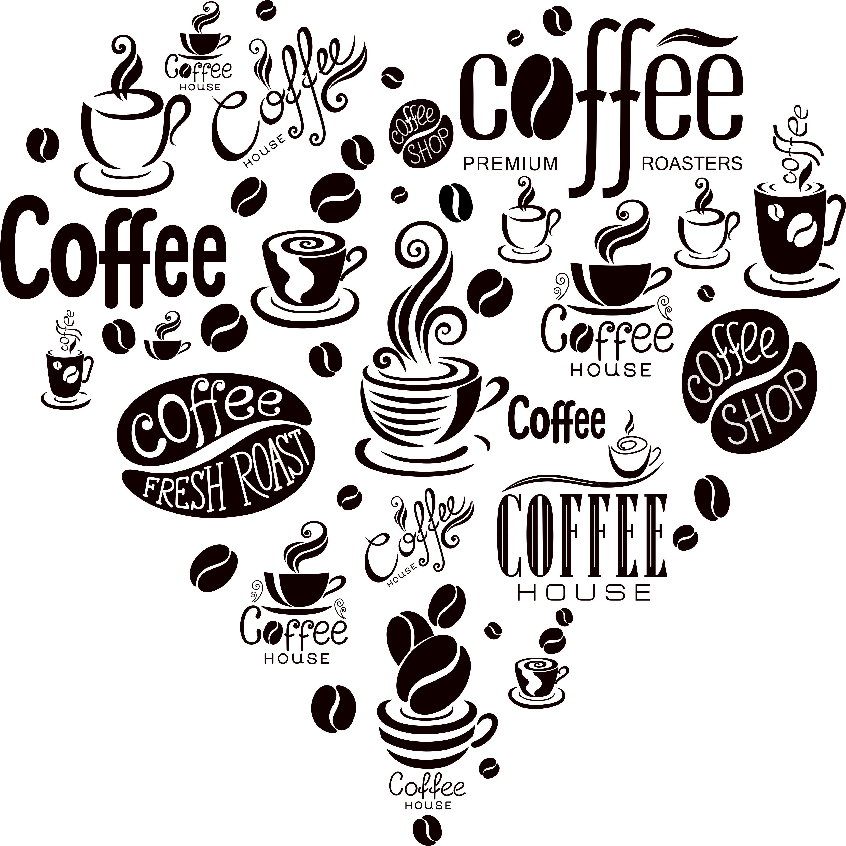 Wandtattoodesign Wandtattoo Kaffeeherz Coffee Herz Kaffeebohnen günstig online kaufen