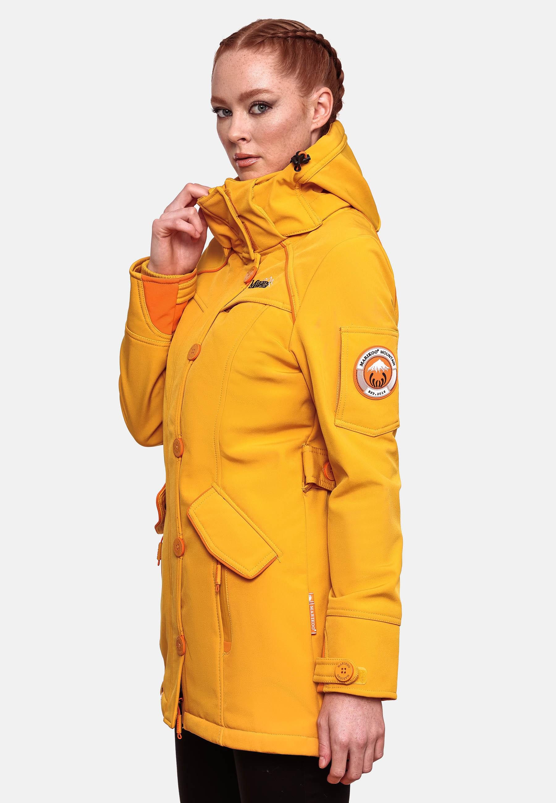 Marikoo Softshelljacke mit Kapuze – Outdoorjacke wind- und wasserabweisend Softshelljacke mit Fleecefutter und abnehmbarer Kapuze