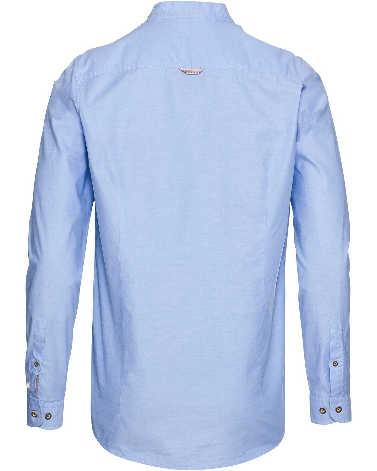 Pure Trachtenhemd Oxfordhemd mit Stehkragen Hellblau